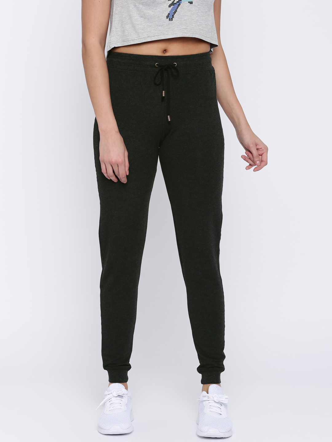 

U.S. Polo Assn. Women Charcoal Grey Regular Fit Solid Joggers