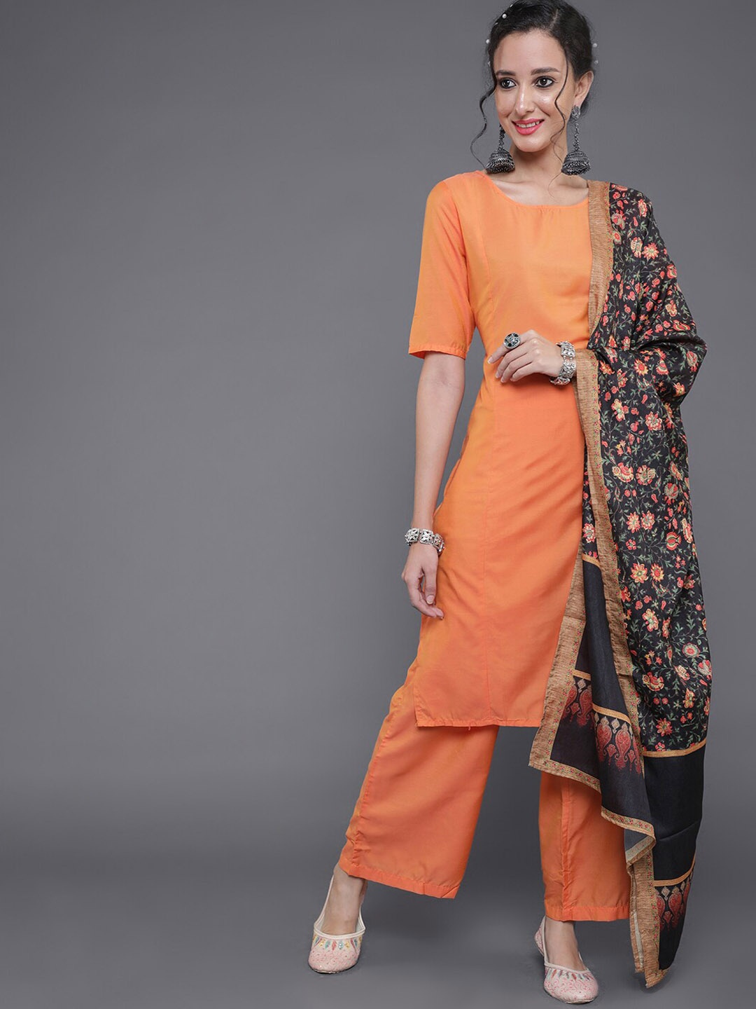 

saubhagya Kurta with Palazzos & Dupatta, Orange