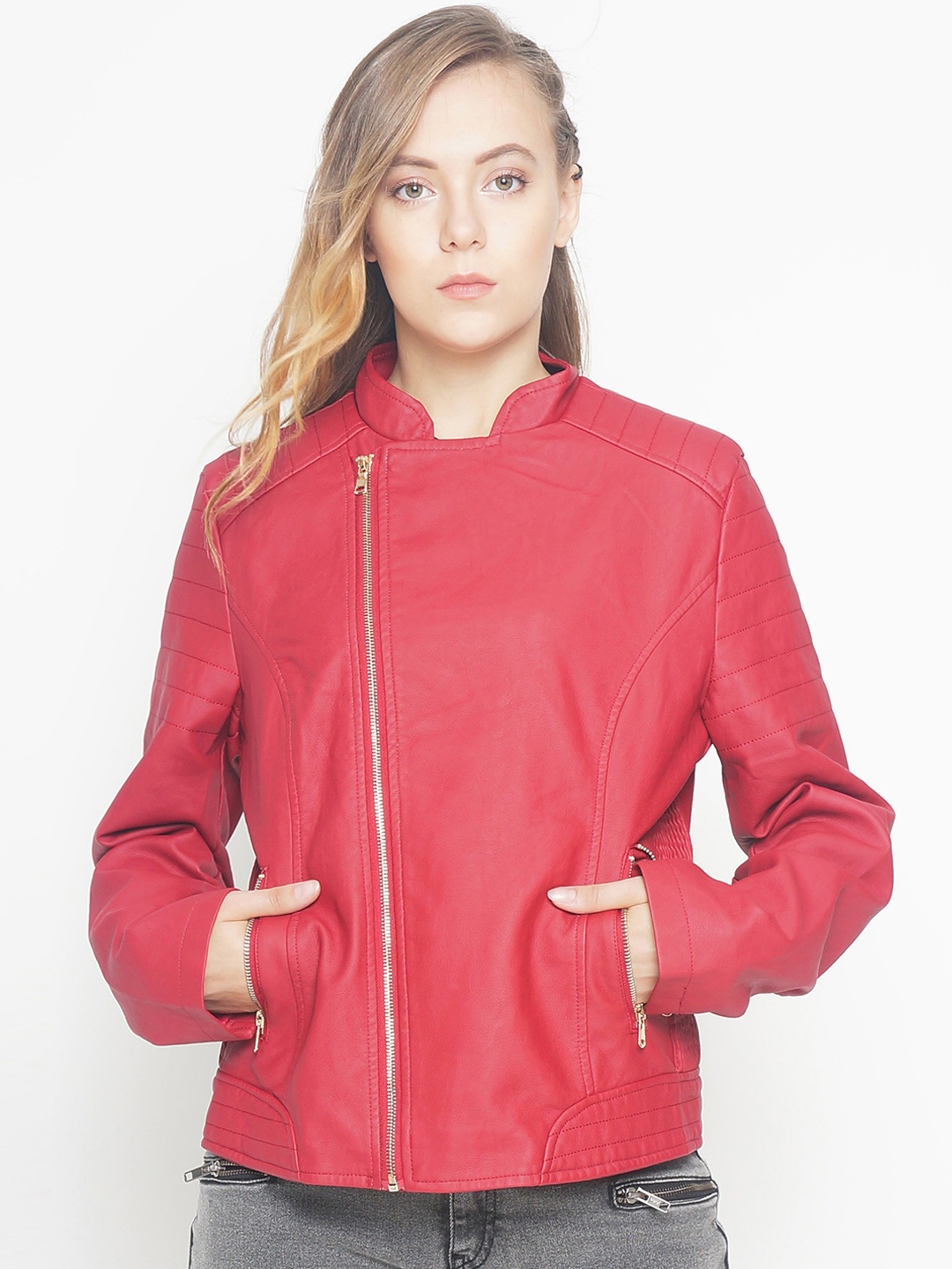 

The Indian Garage Co Women Red Solid Tailored Jacket