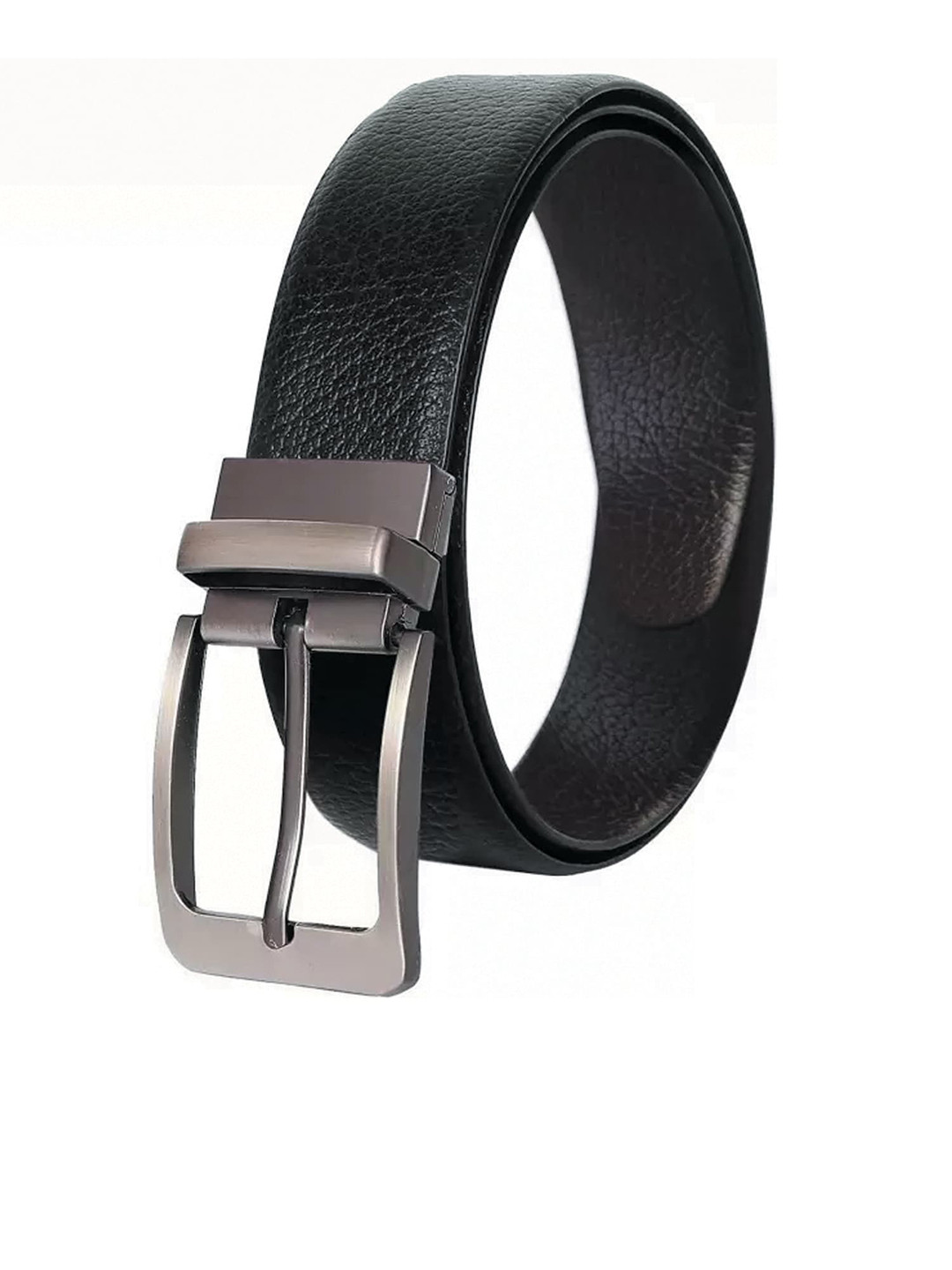 

KAEZRI Men Textured Leather Formal Belt, Black