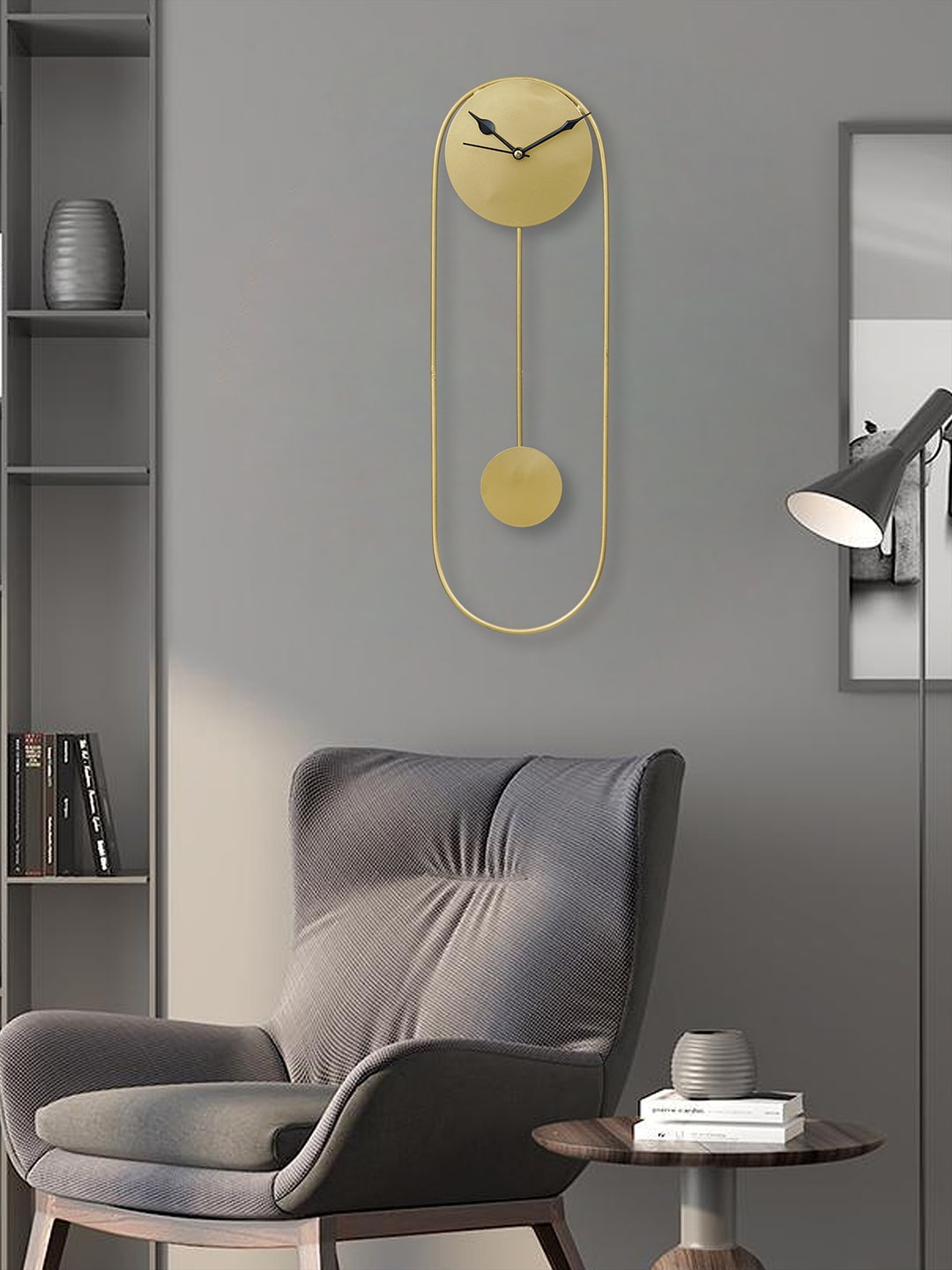 

eCraftIndia Gold-Toned Oval Analogue Contemporary Wall Clock