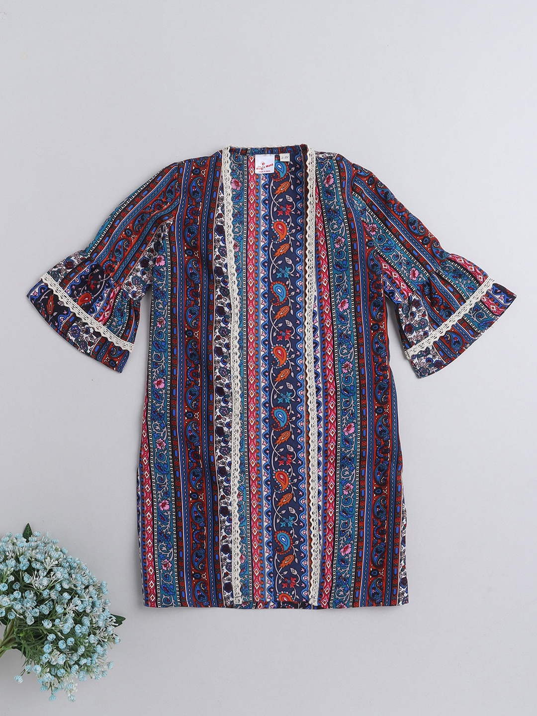 

The Magic Wand Girls Printed Lace Detailing Shrug, Blue
