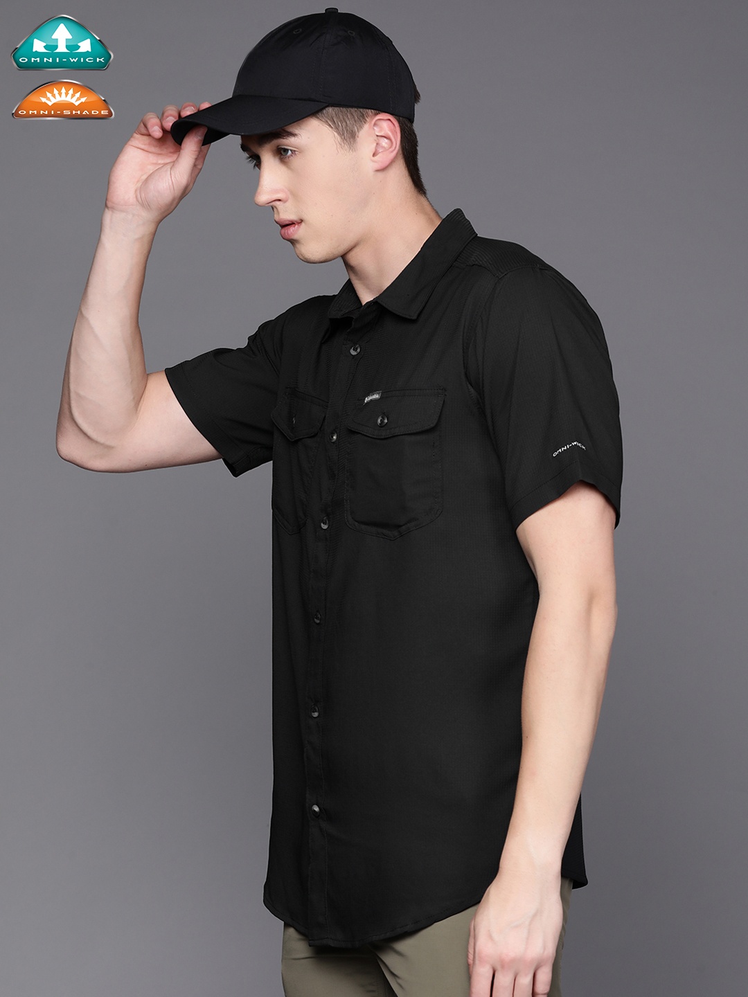 

Columbia Regular Fit Polyester Utilizer II Casual Shirt, Black