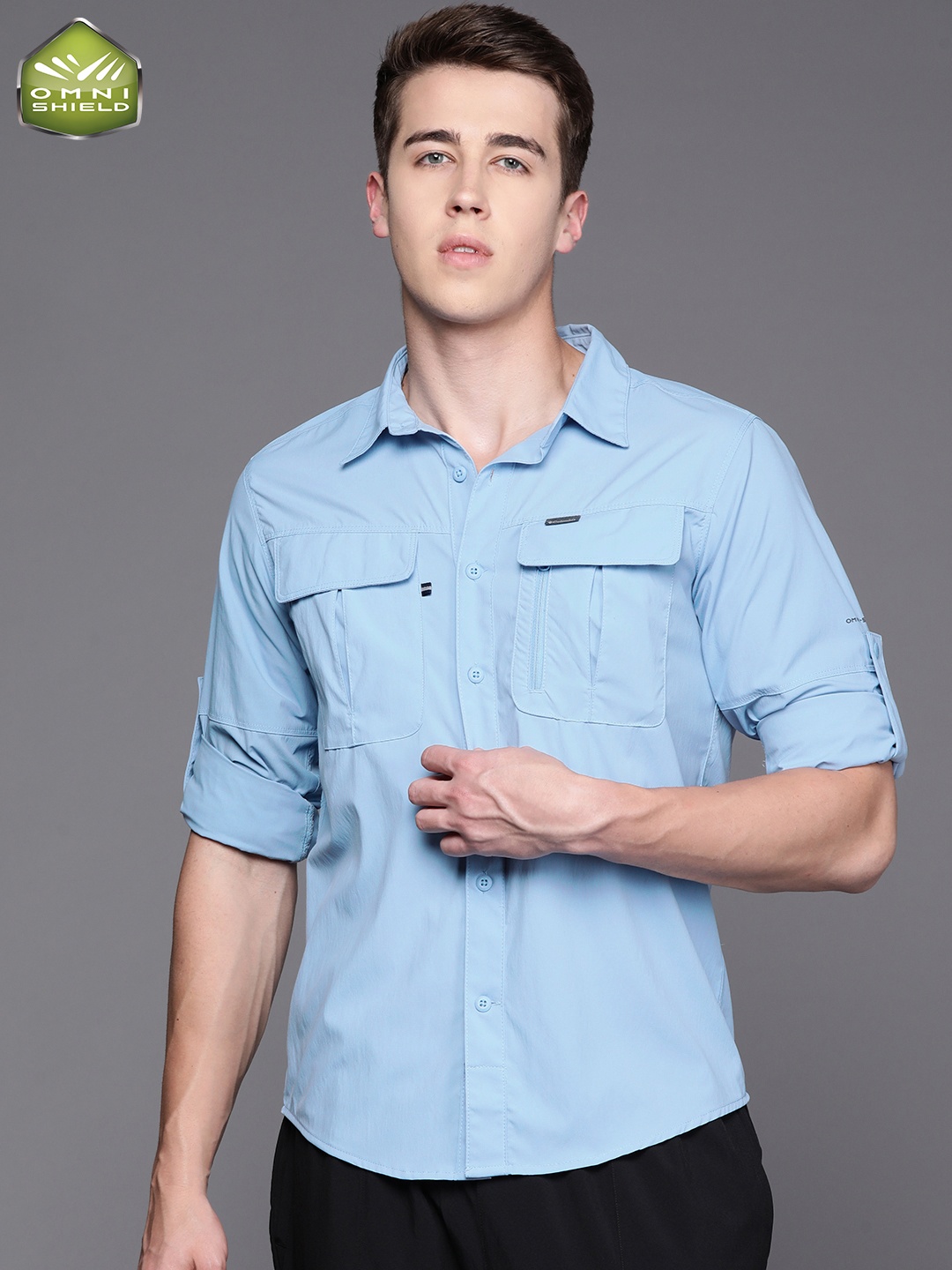 

Columbia Regular Fit Nylon Newton Ridge II Casual Shirt, Blue