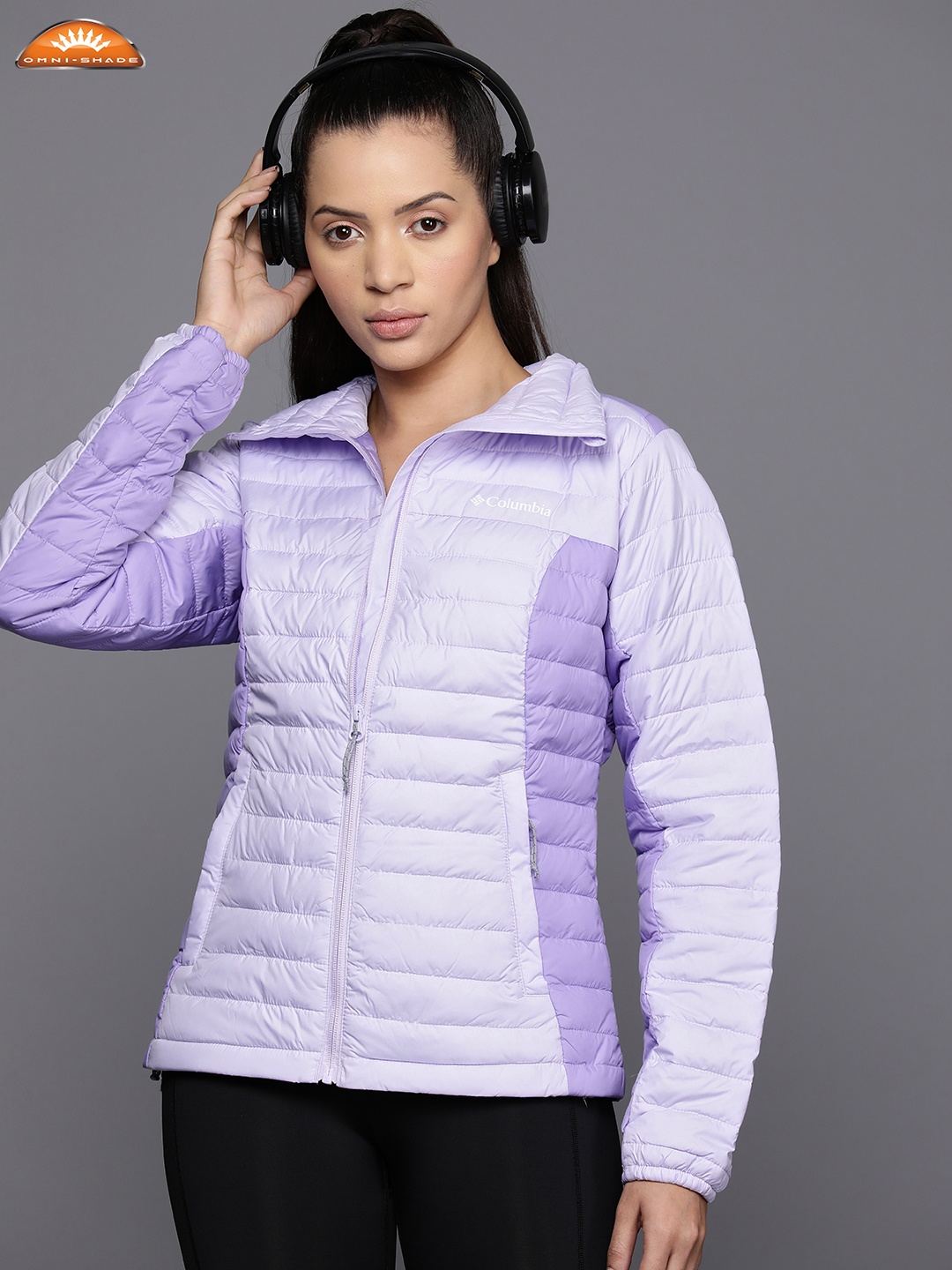 

Columbia Women Colourblocked Insulator Outdoor Silver Falls Full Zip Puffer Jacket, Lavender