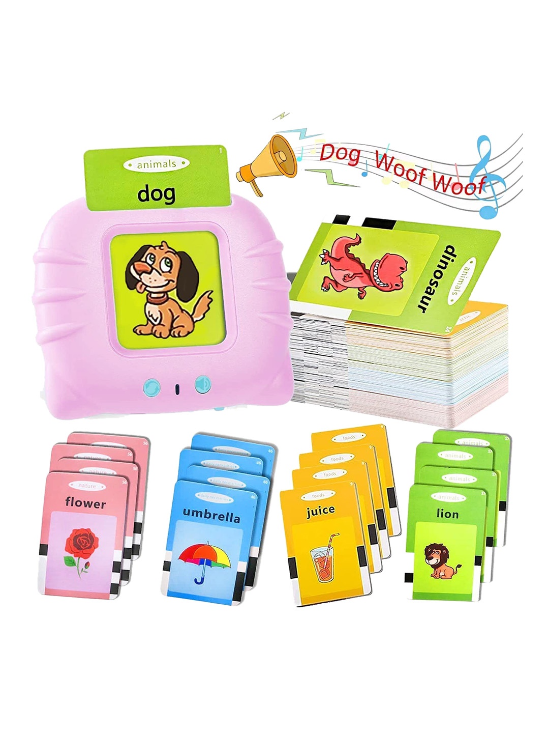 

CHOCOZONE Kids Educational Preschool Electronic Flash Cards Interactive Learning & Development Toys, Pink