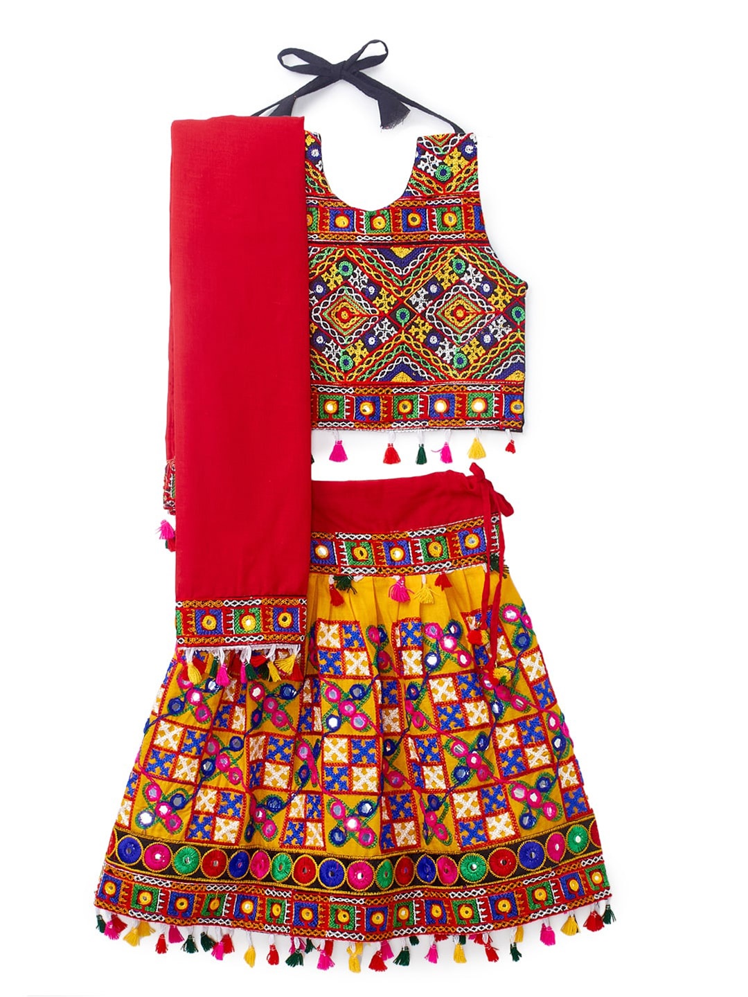 

BANJARA INDIA Infants Girls Embroidered Ready to Wear Lehenga & Blouse With Dupatta, Yellow