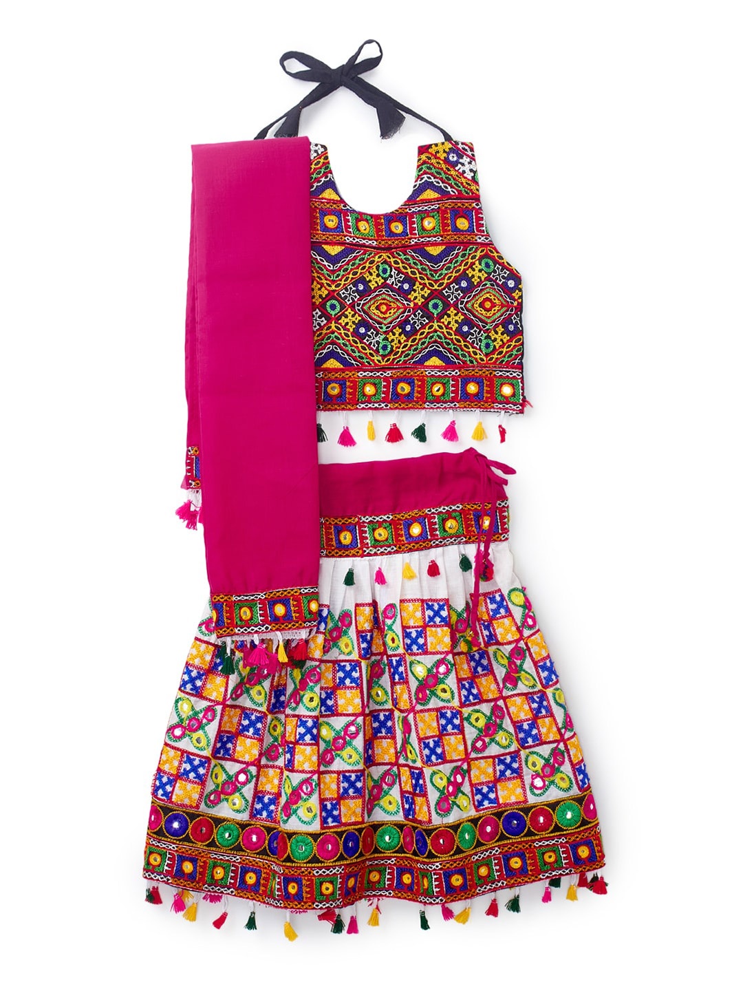 

BANJARA INDIA Infants Girls Embroidered Ready to Wear Lehenga & Blouse With Dupatta, White