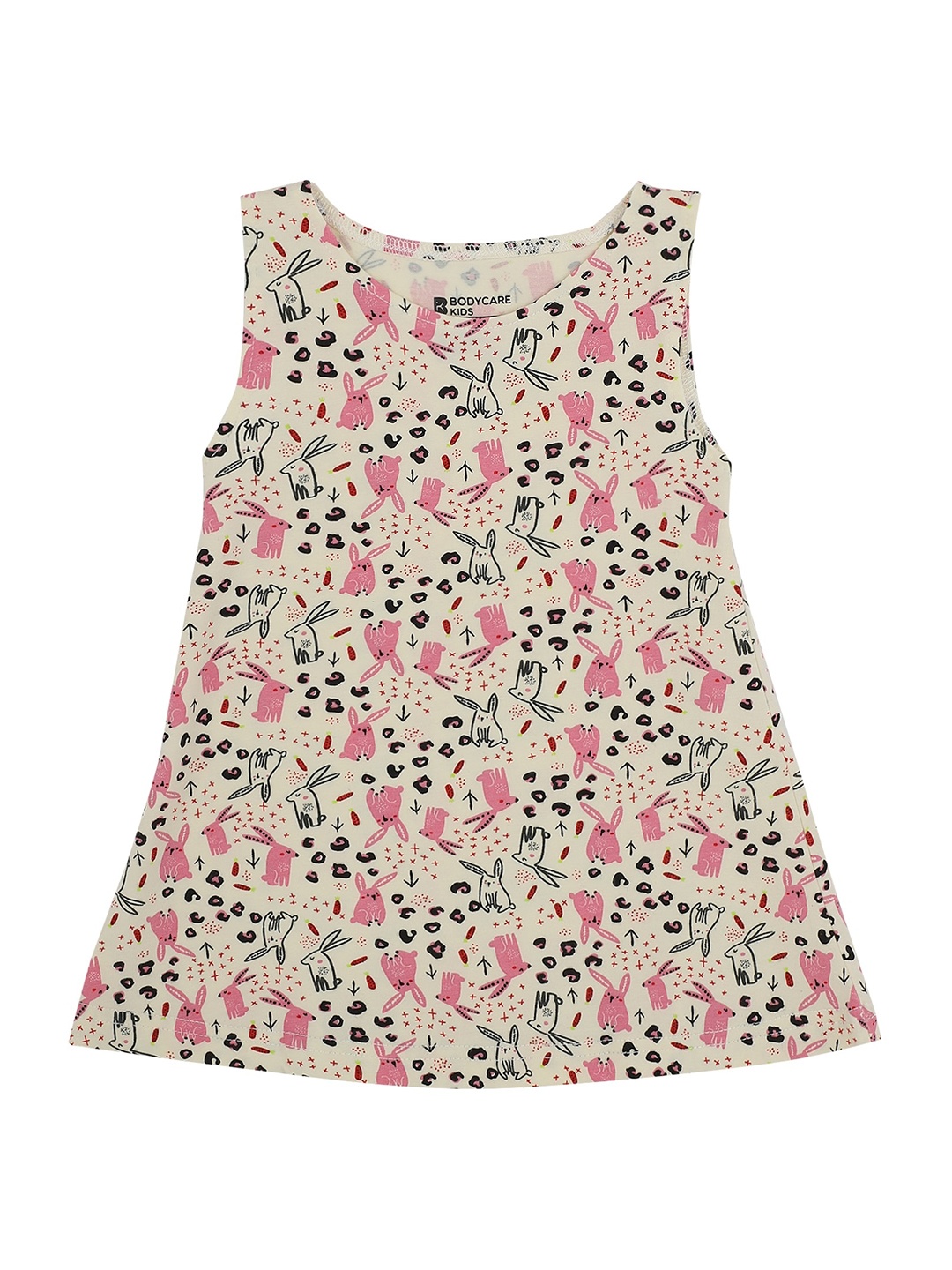 

Bodycare Floral Printed A-Line Dress, Beige