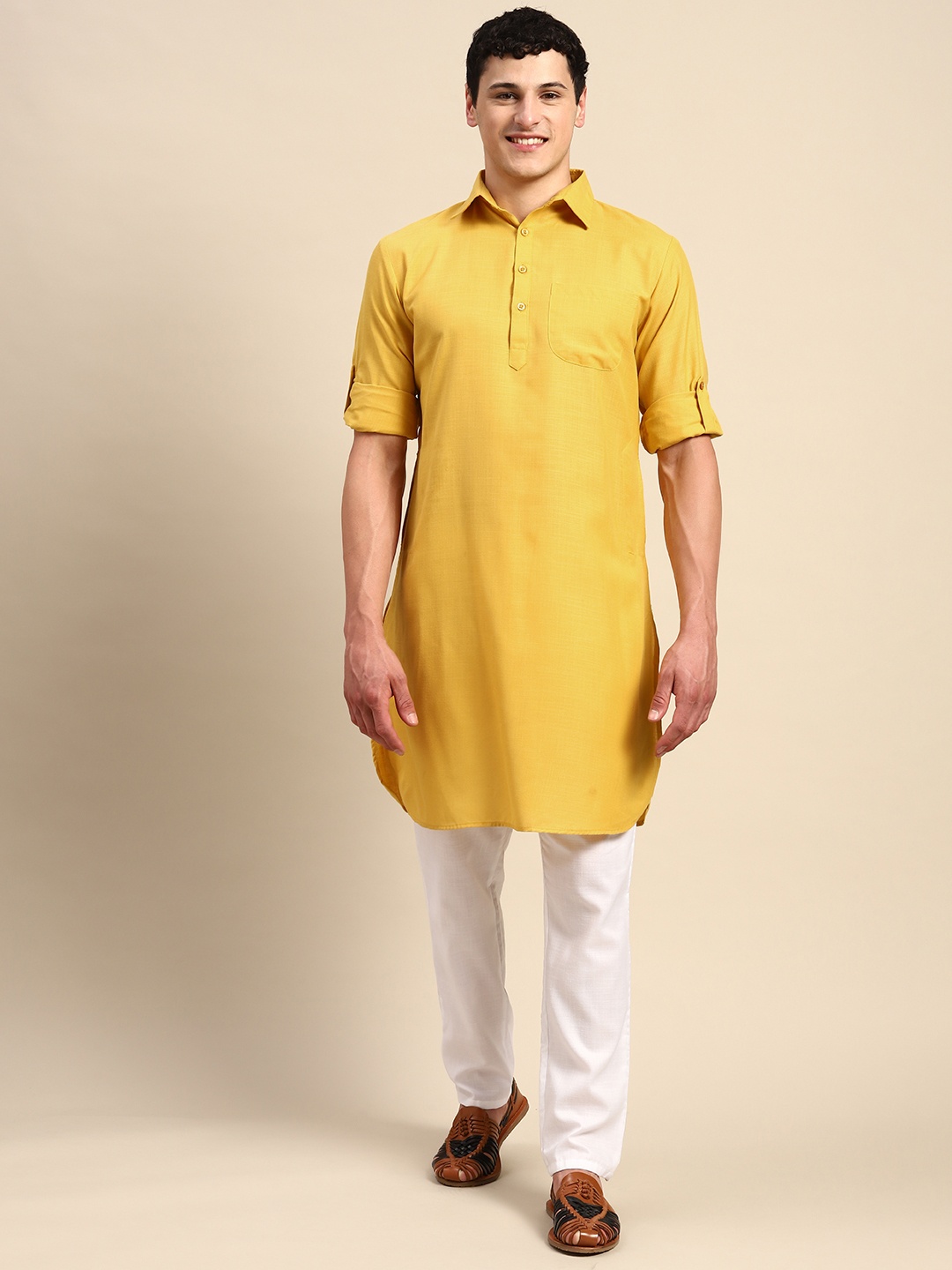 

Molly & Michel Pure Cotton Kurta With Pyjamas, Mustard