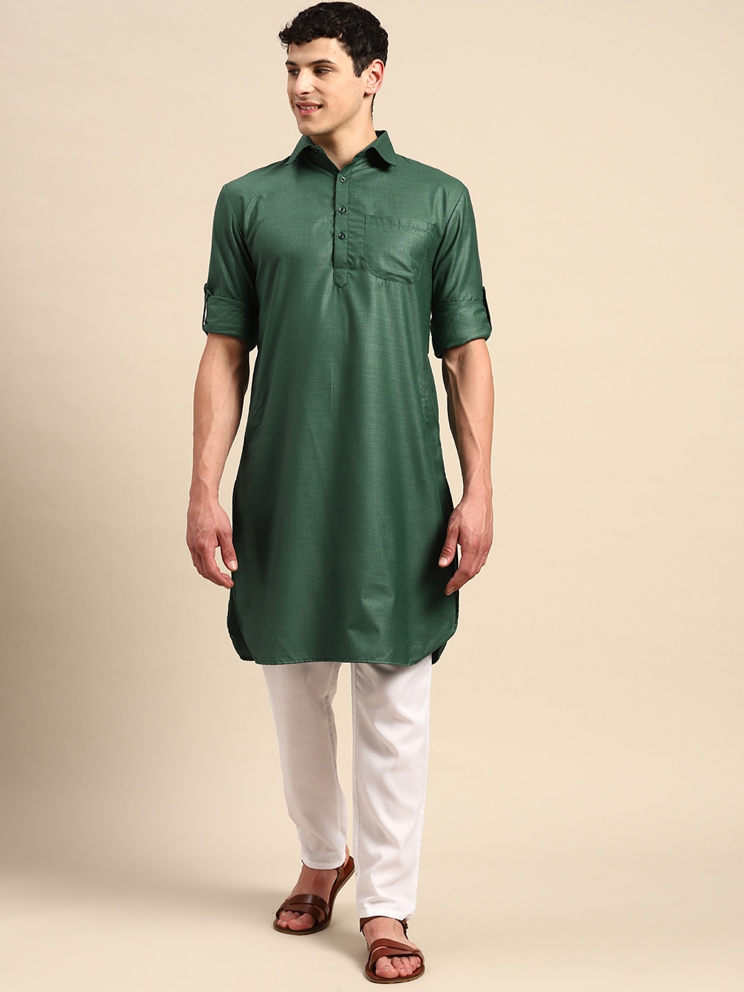 

Molly & Michel Pure Cotton Kurta With Pyjamas, Green