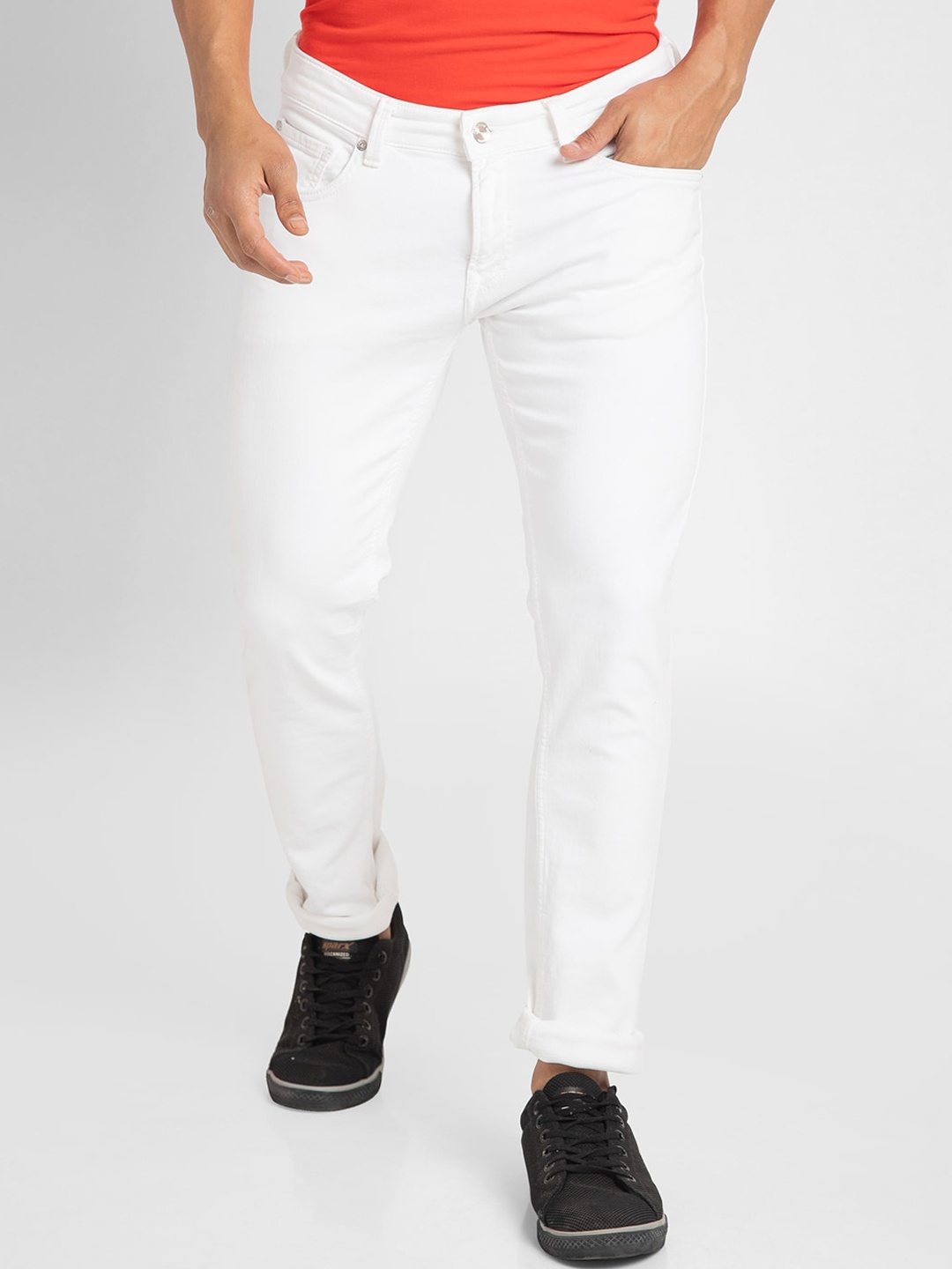 

SPYKAR Men Slim Fit Mid-Rise Cotton Jeans, White