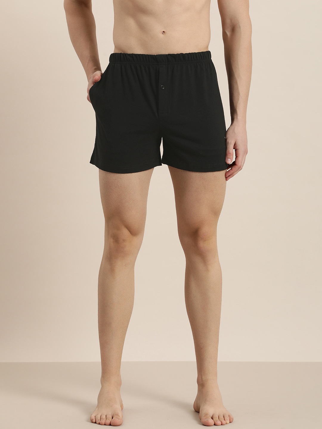 

DILLINGER Men Solid Pure Cotton Boxers, Black