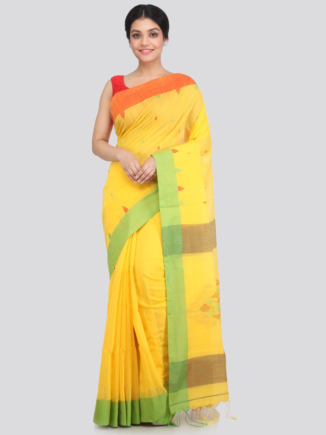 

PinkLoom Woven Design Saree, Yellow