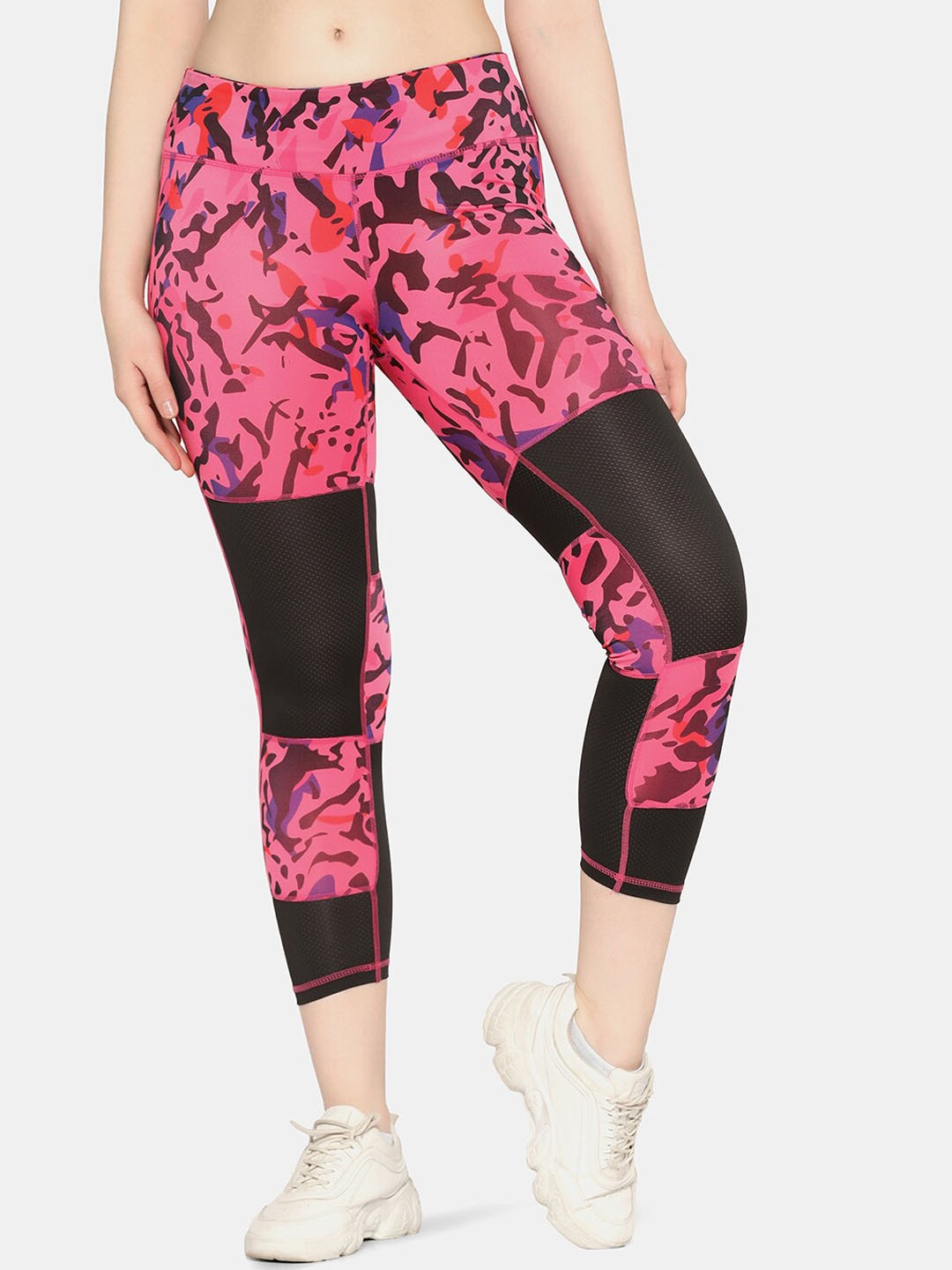 

Da Intimo Women Printed Ankle-Length Sports Tights, Pink