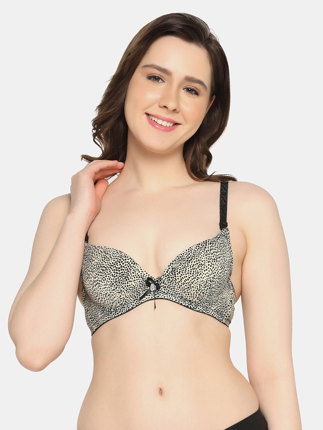 

Da Intimo Printed Underwired Lightly Padded All Day Comfort T-shirt Bra, Black