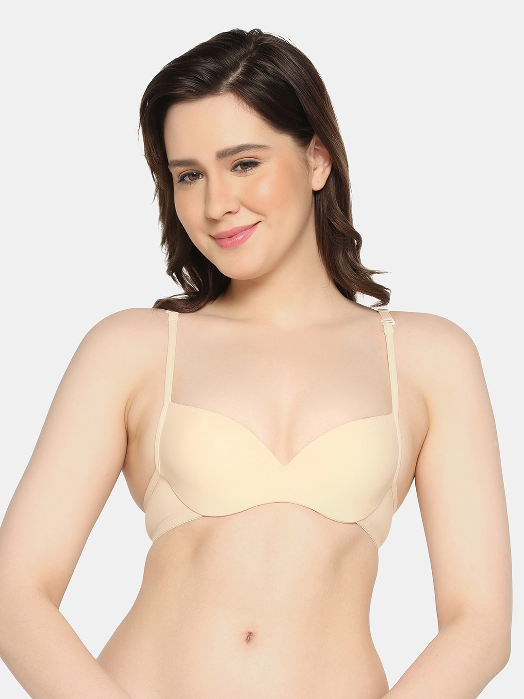 

Da Intimo Cut and Sew Underwired Lightly Padded Bra, Beige