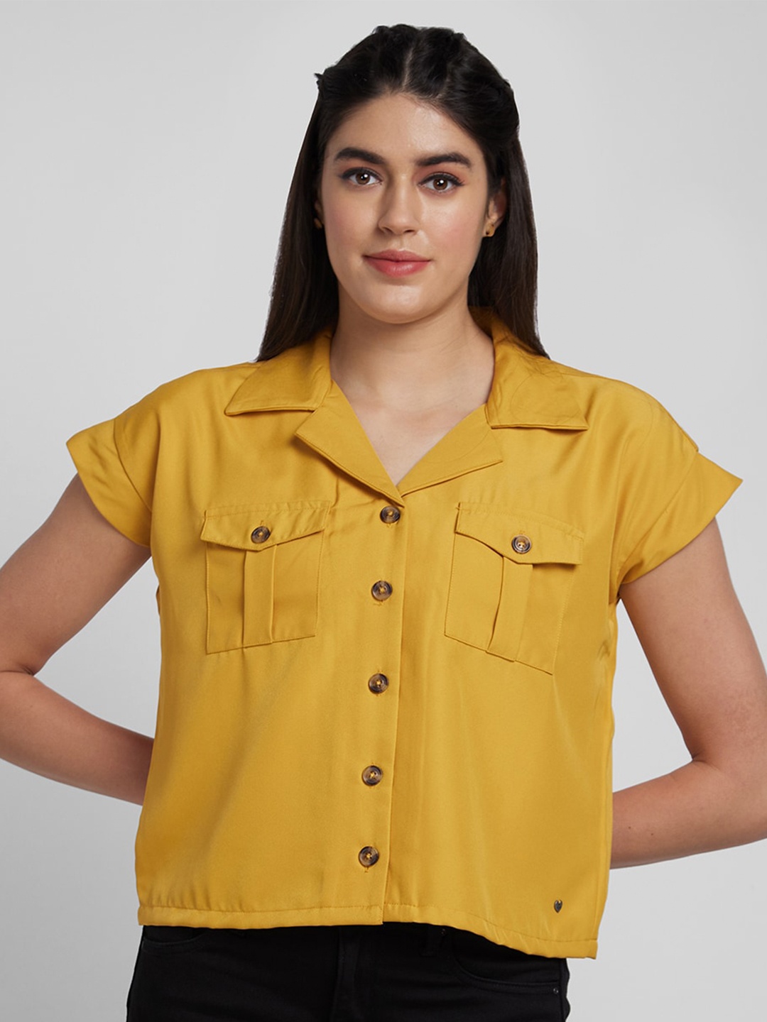 

SPYKAR Slim Fit Cotton Casual Shirt, Yellow