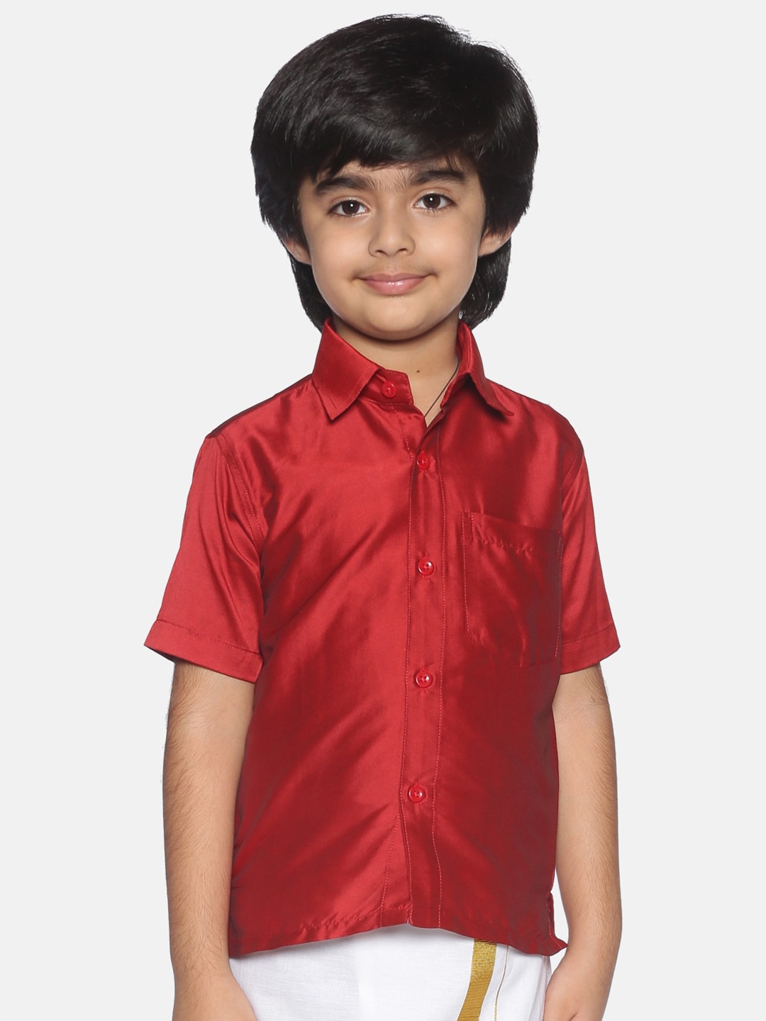 

Sethukrishna Boys Spread Collar Casual Shirt, Red