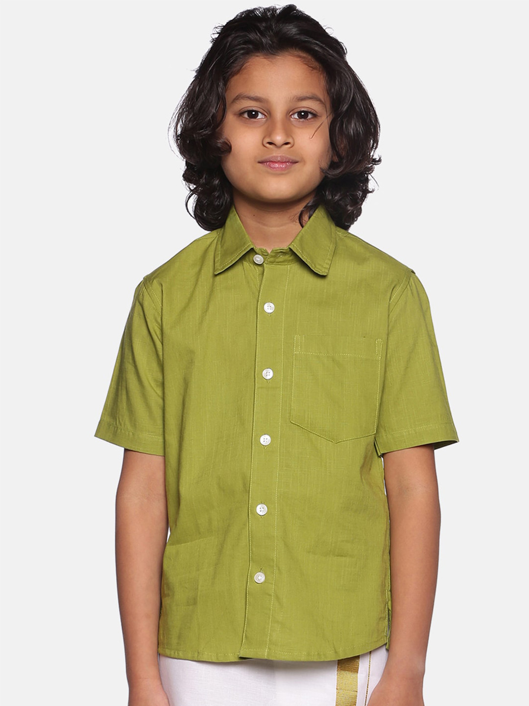 

Sethukrishna Boys Cotton Casual Shirt, Green