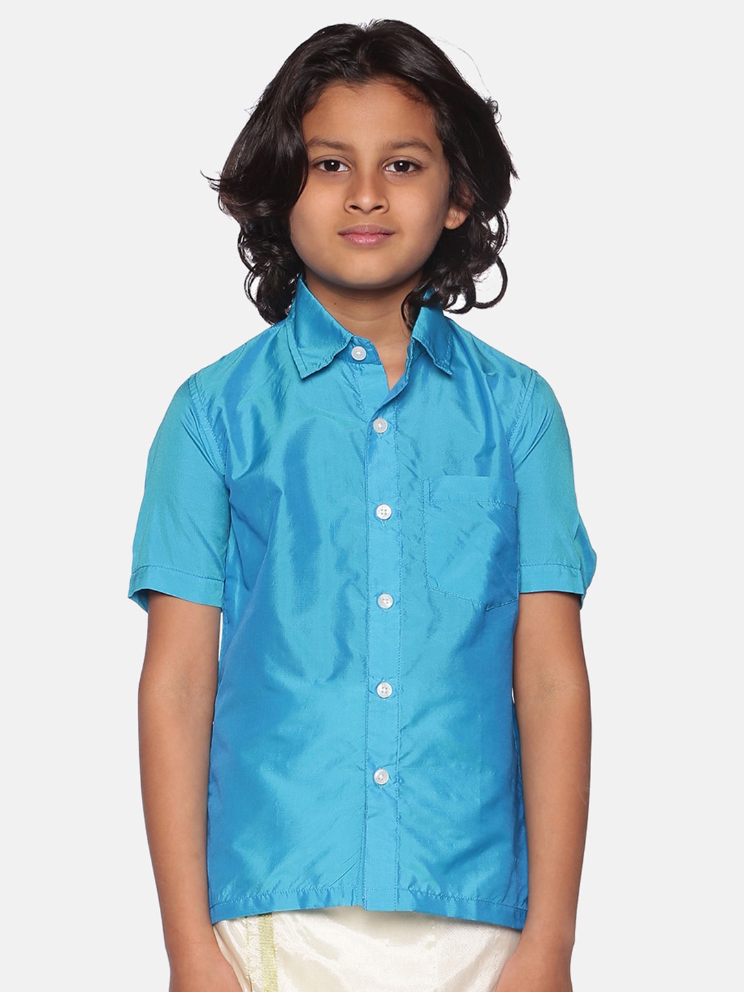 

Sethukrishna Boys Spread Collar Casual Shirt, Blue