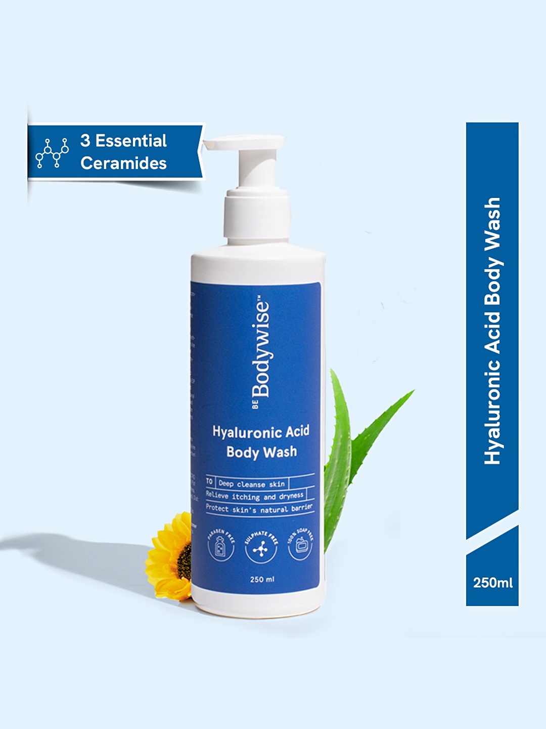 

Be Bodywise Hyaluronic Acid Body Wash Deep Cleanses & Provides Intense Hydration-250ml, Blue