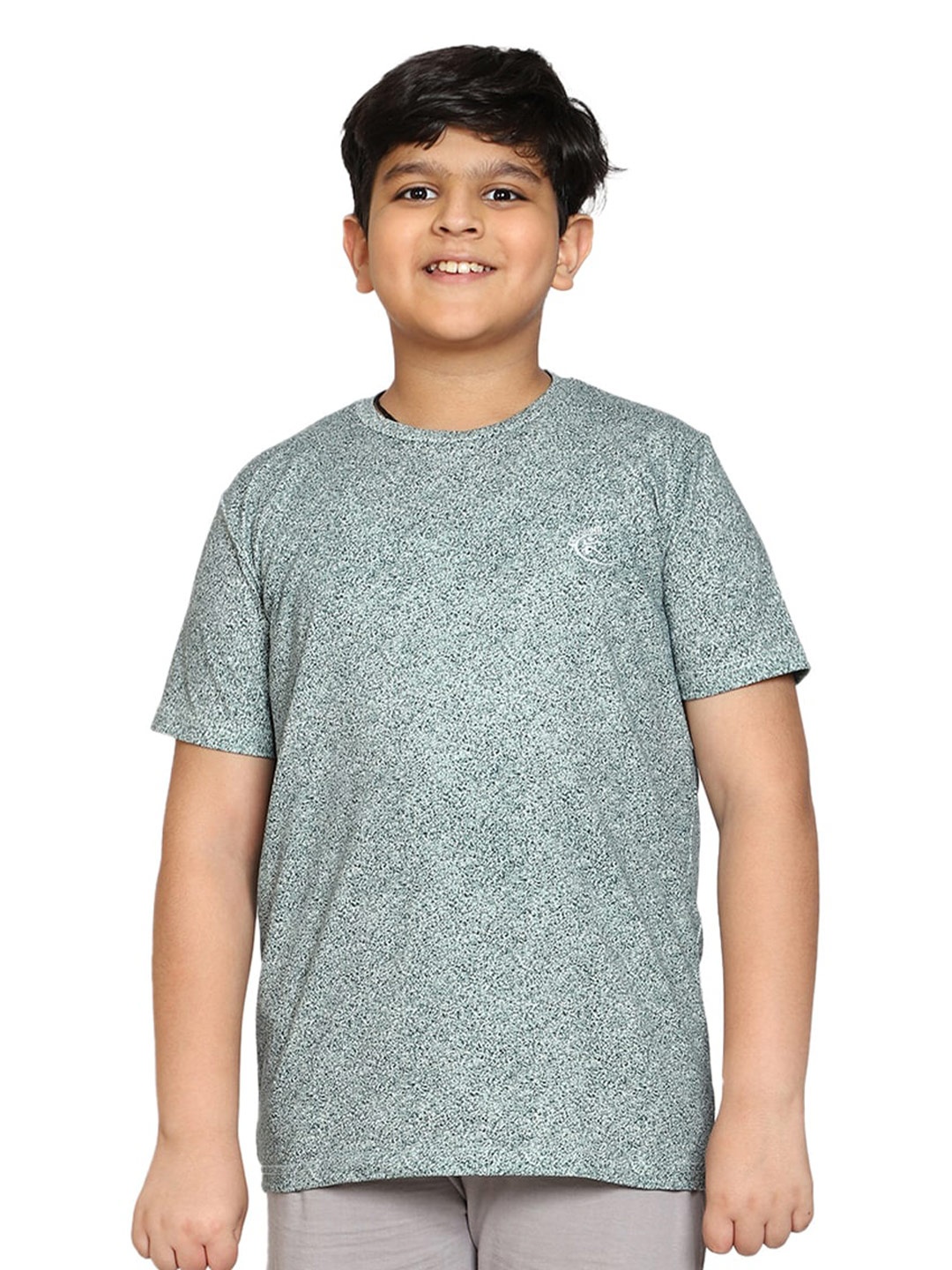 

KiddoPanti Boys Micro Printed Cotton T-shirt, Green