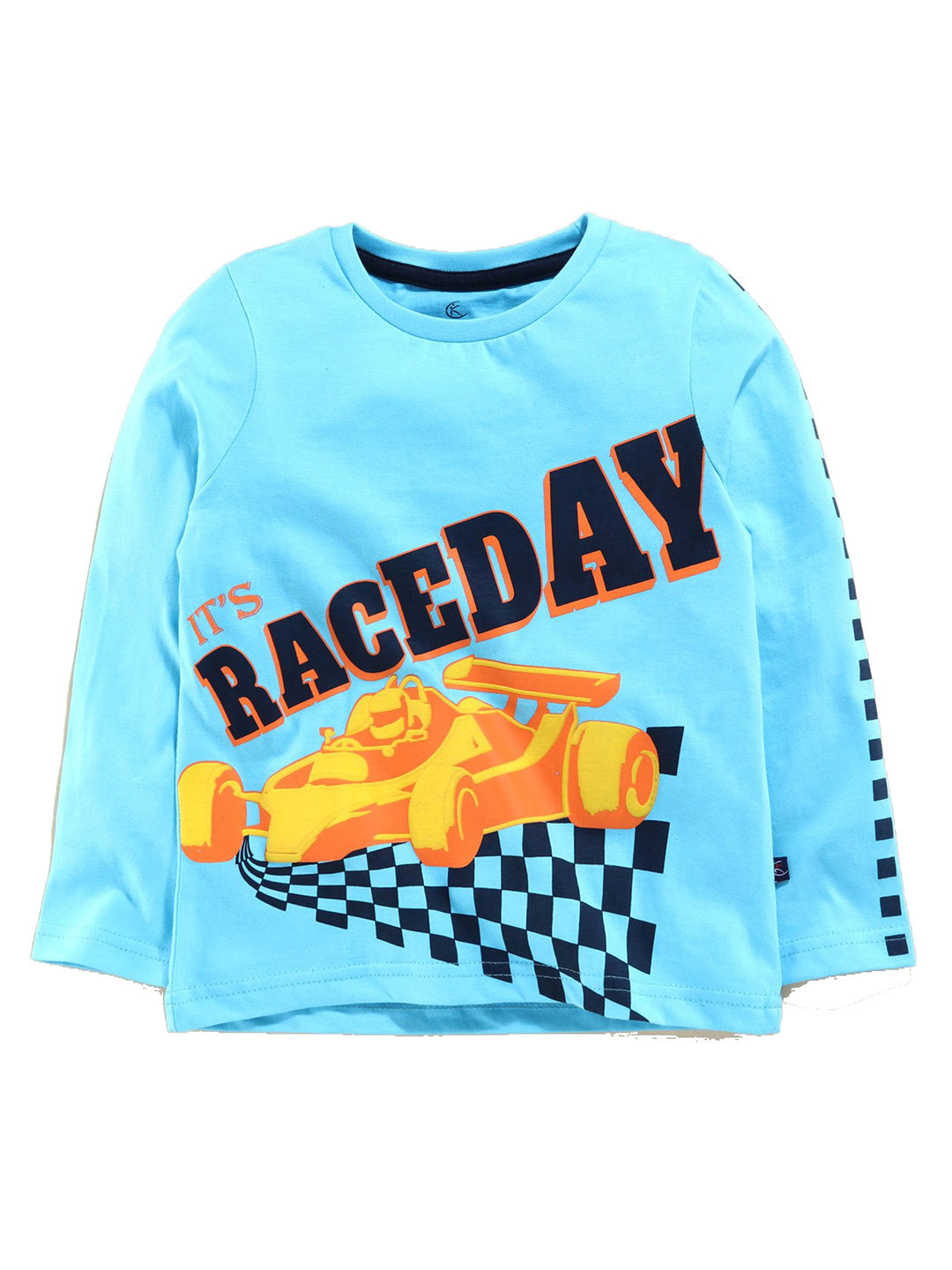 

KiddoPanti Boys Typography Printed Long Sleeve Pure Cotton T-shirt, Blue