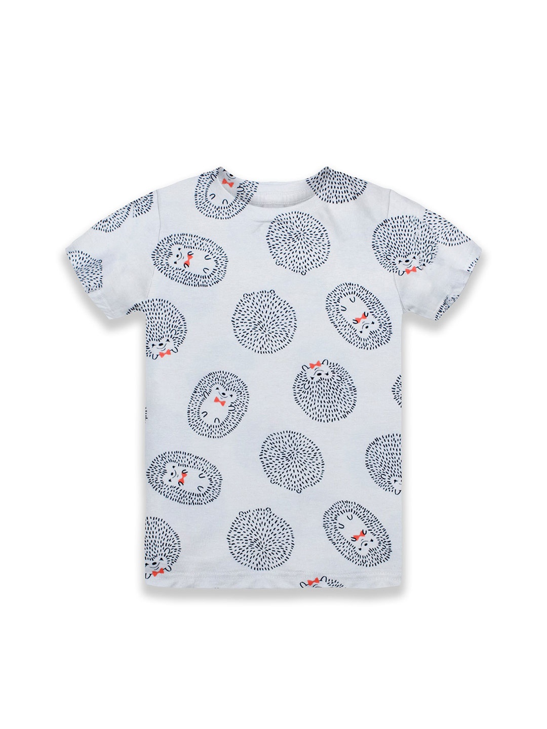 

KiddoPanti Girls Conversational Printed Cotton T-shirt, White