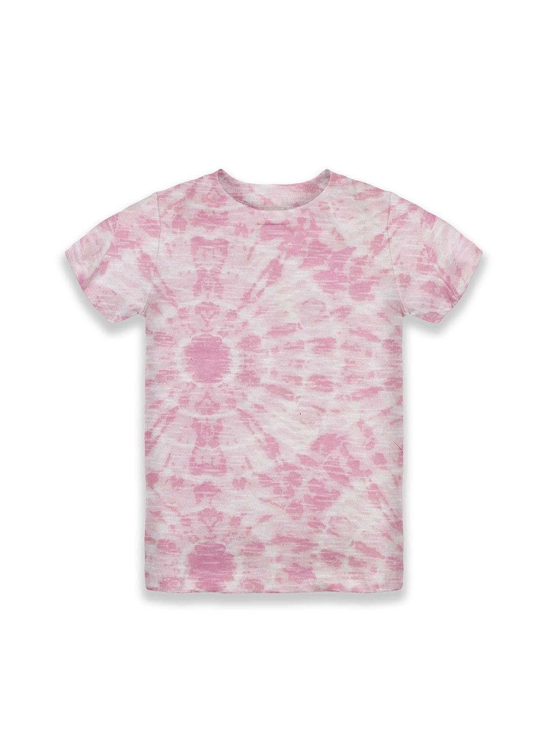 

KiddoPanti Girls Dyed Pure Cotton T-shirt, Pink