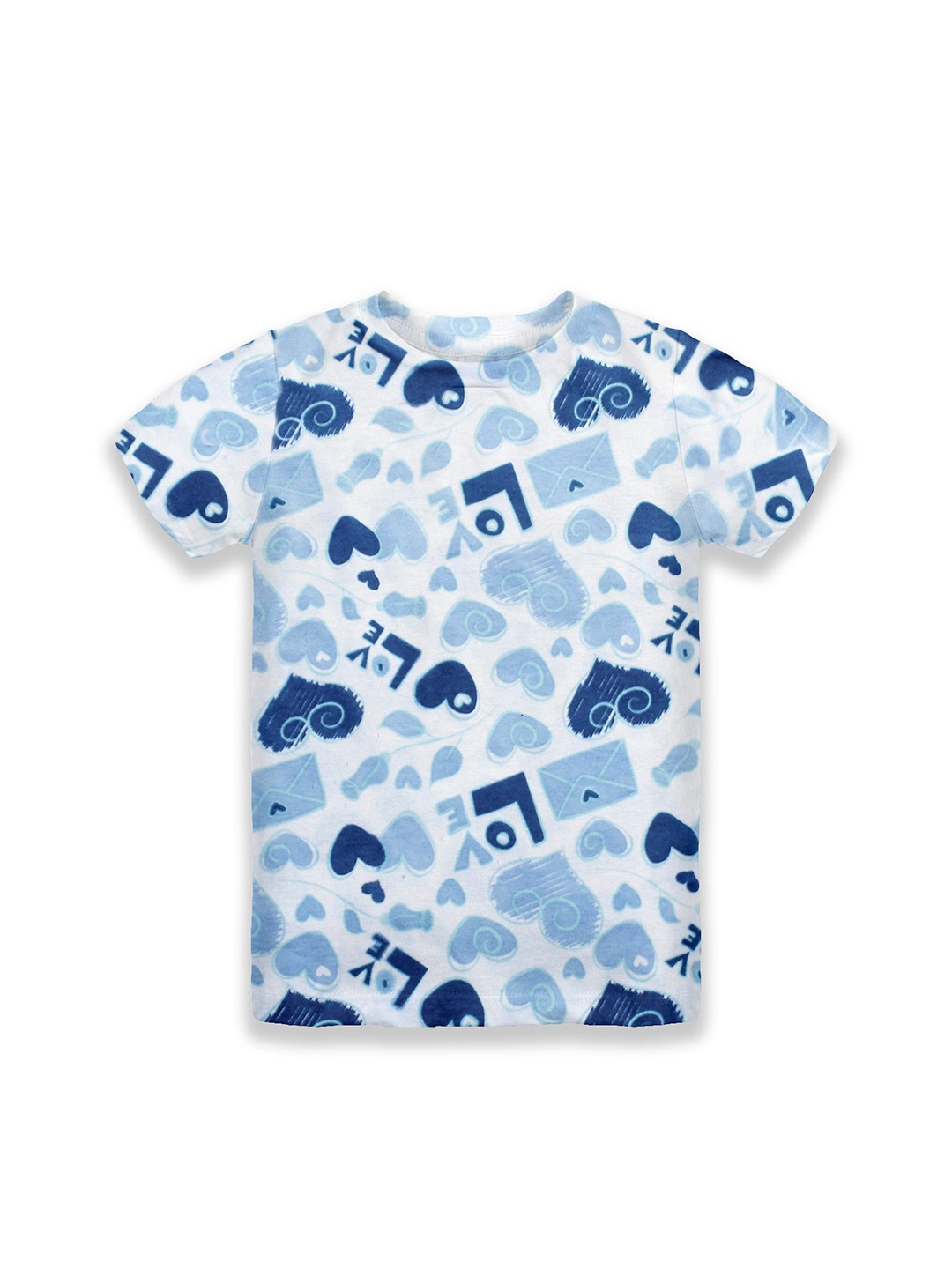 

KiddoPanti Girls Conversational Printed Cotton T-shirt, White