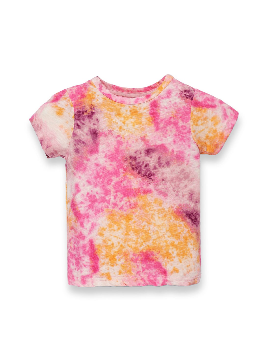 

KiddoPanti Girls Abstract Printed Cotton T-shirt, Pink