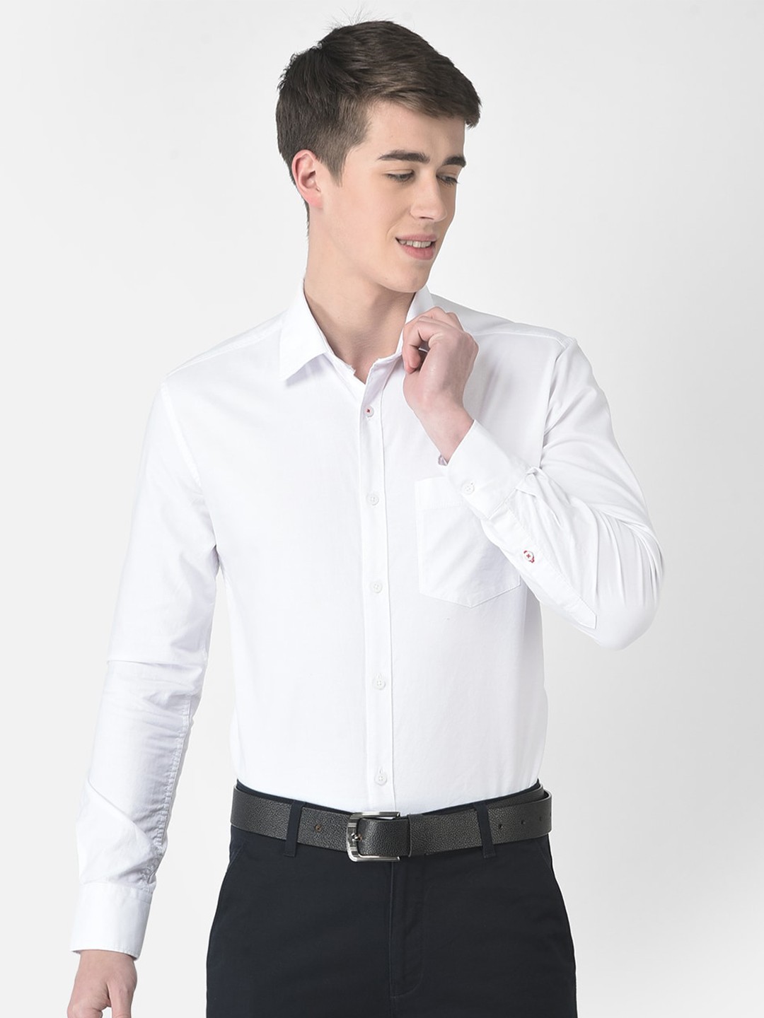 

Crimsoune Club Men Slim Fit Cotton Formal Shirt, White