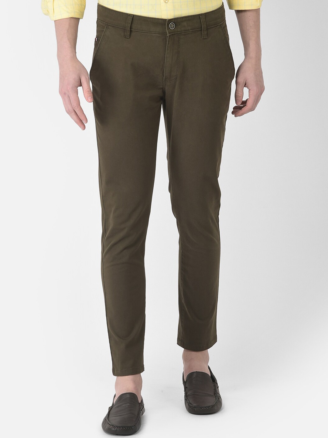 

Crimsoune Club Men Urban Mid Rise Chinos Trousers, Brown