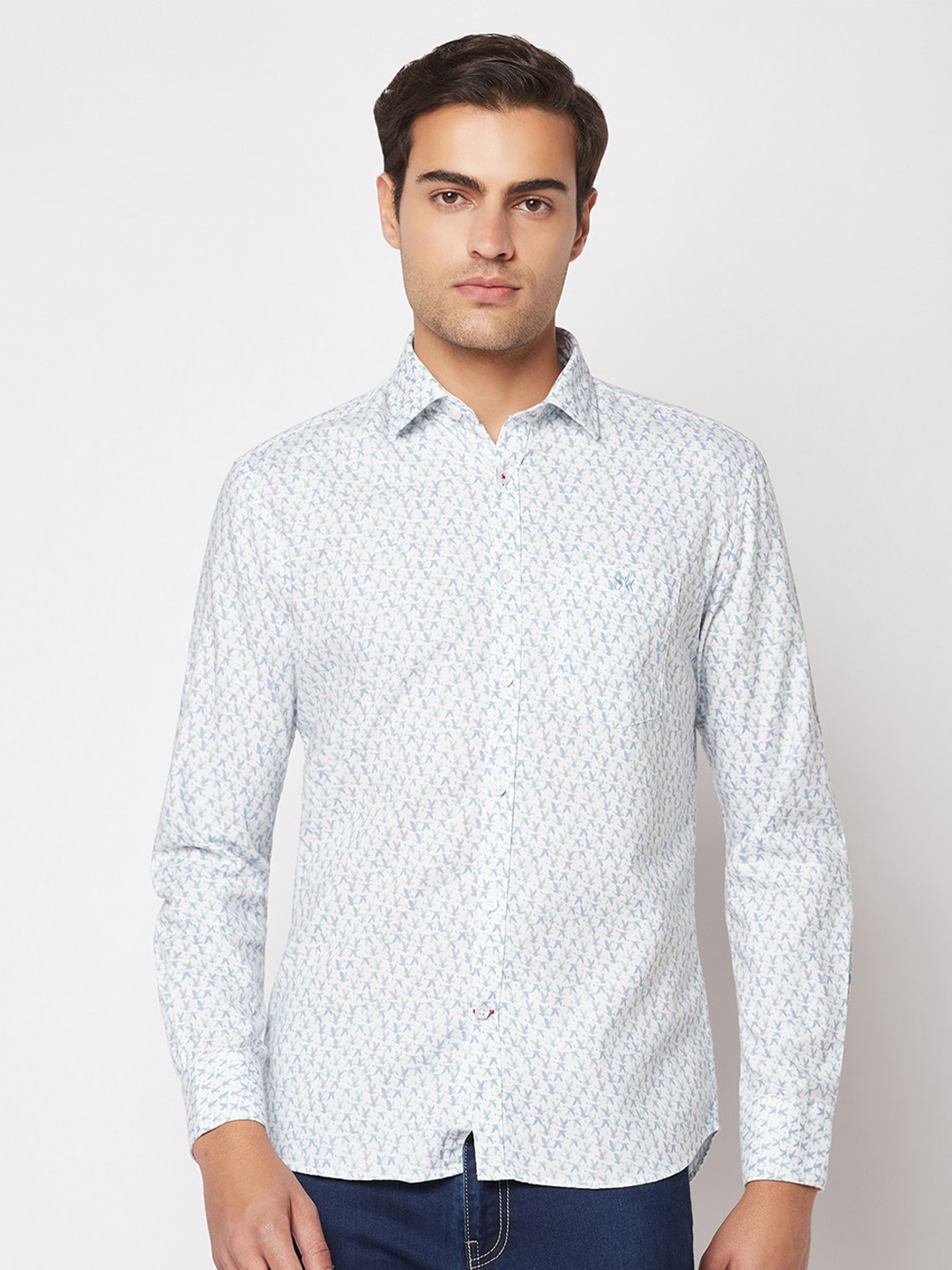 

Crimsoune Club Comfort Printed Casual Shirt, Blue