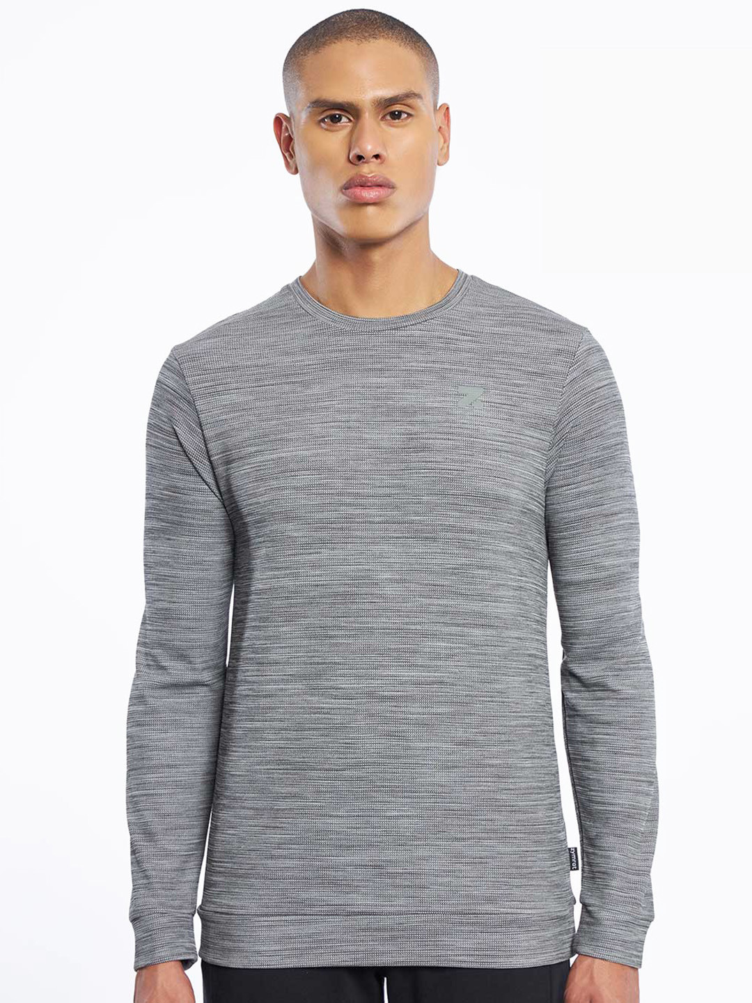 

Zymrat Men Long Sleeves T-shirt, Grey melange