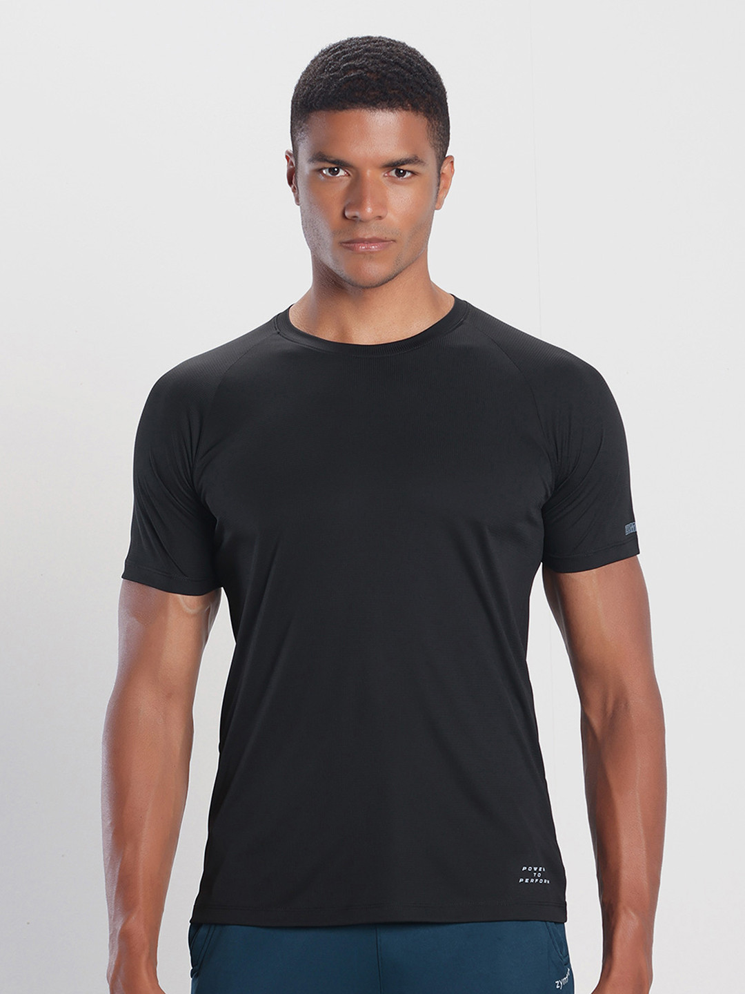 

Zymrat Raglan Sleeves Training or Gym Slim Fit T-shirt, Black