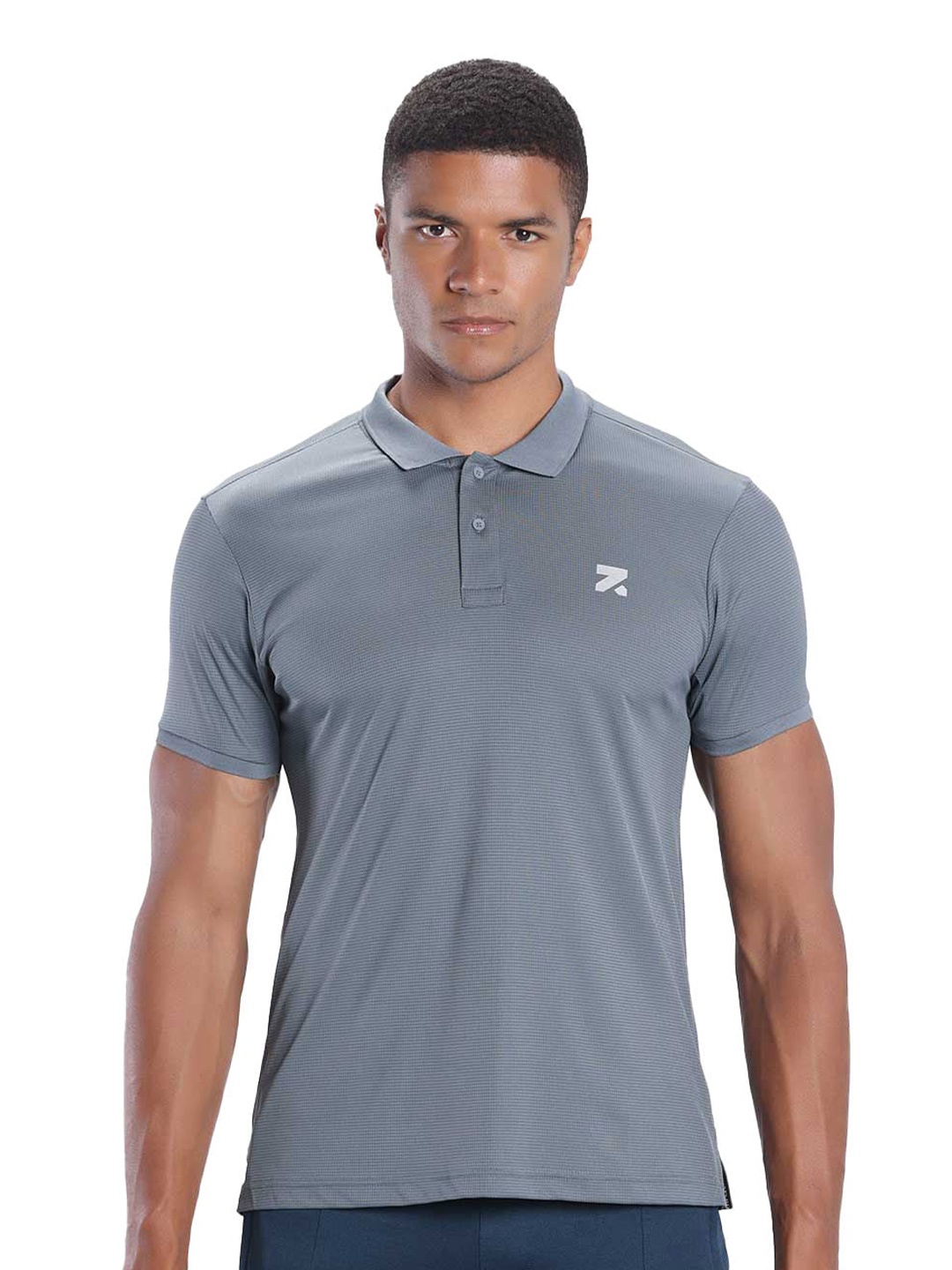 

Zymrat Polo Collar T-shirt, Grey