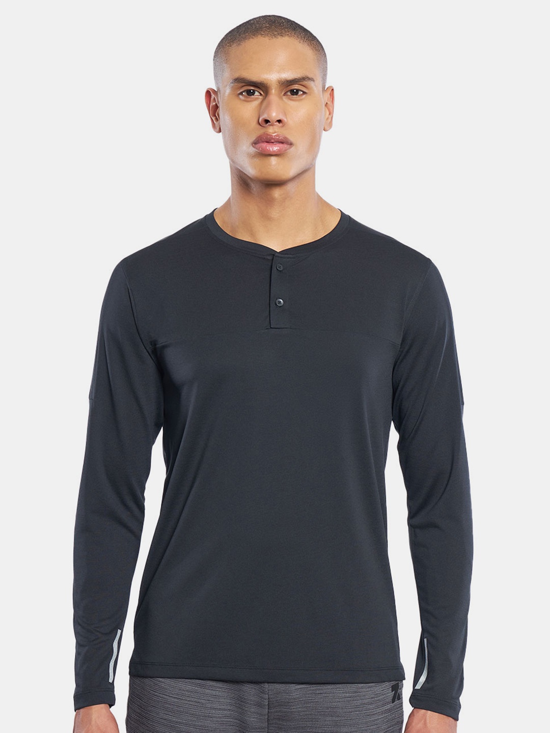 

Zymrat Henley Neck Long Sleeves T-shirt, Black
