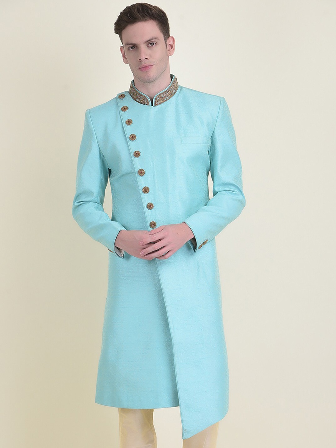 

HOUSE OF DEYANN Sherwani With Trouser Set, Blue