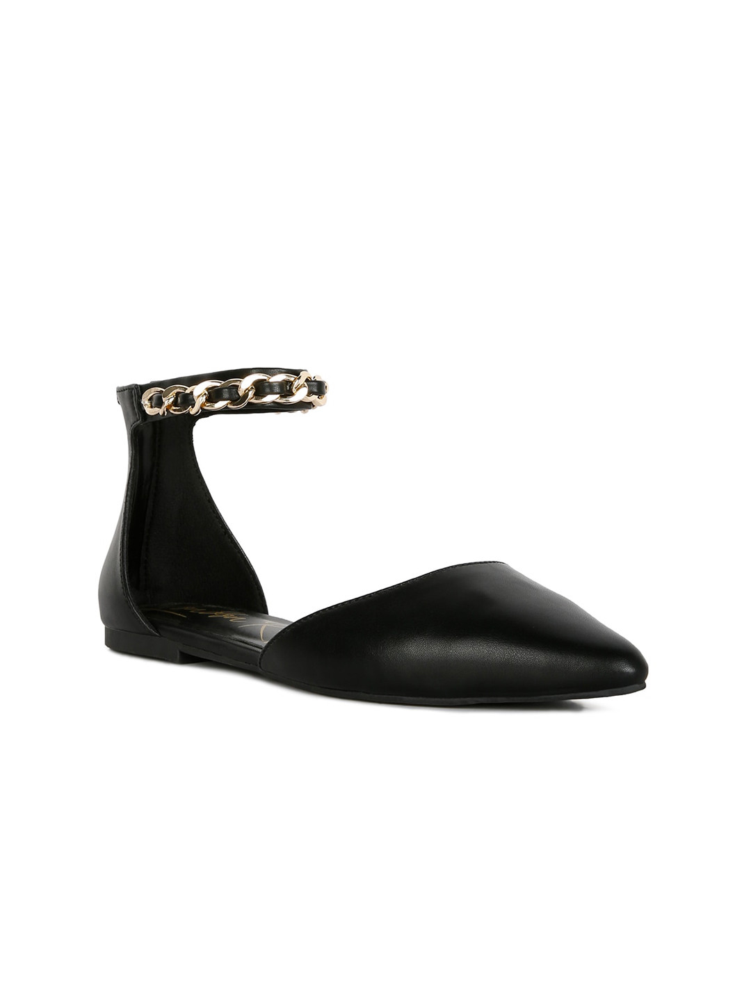 

London Rag Embellished Ankle Loop Mules, Black