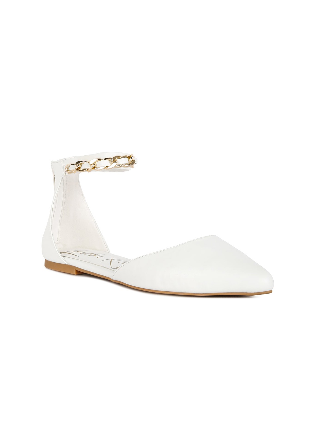 

London Rag Women Mules With Chain Detail Loop, White