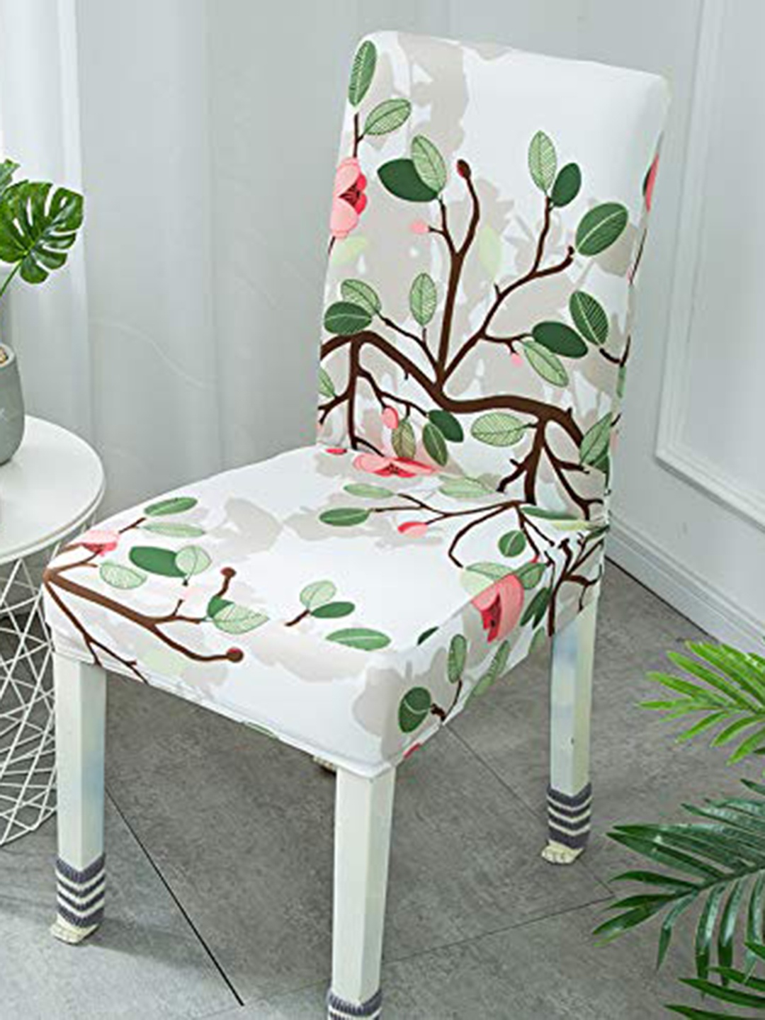 

Bajo's White & Green 6 Pcs Floral Printed Chair Covers