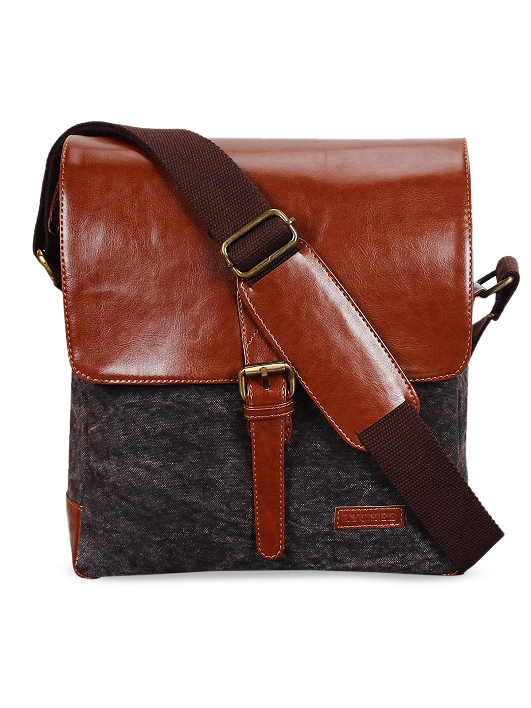 

Lychee bags Colourblocked Structured Sling Bag, Grey