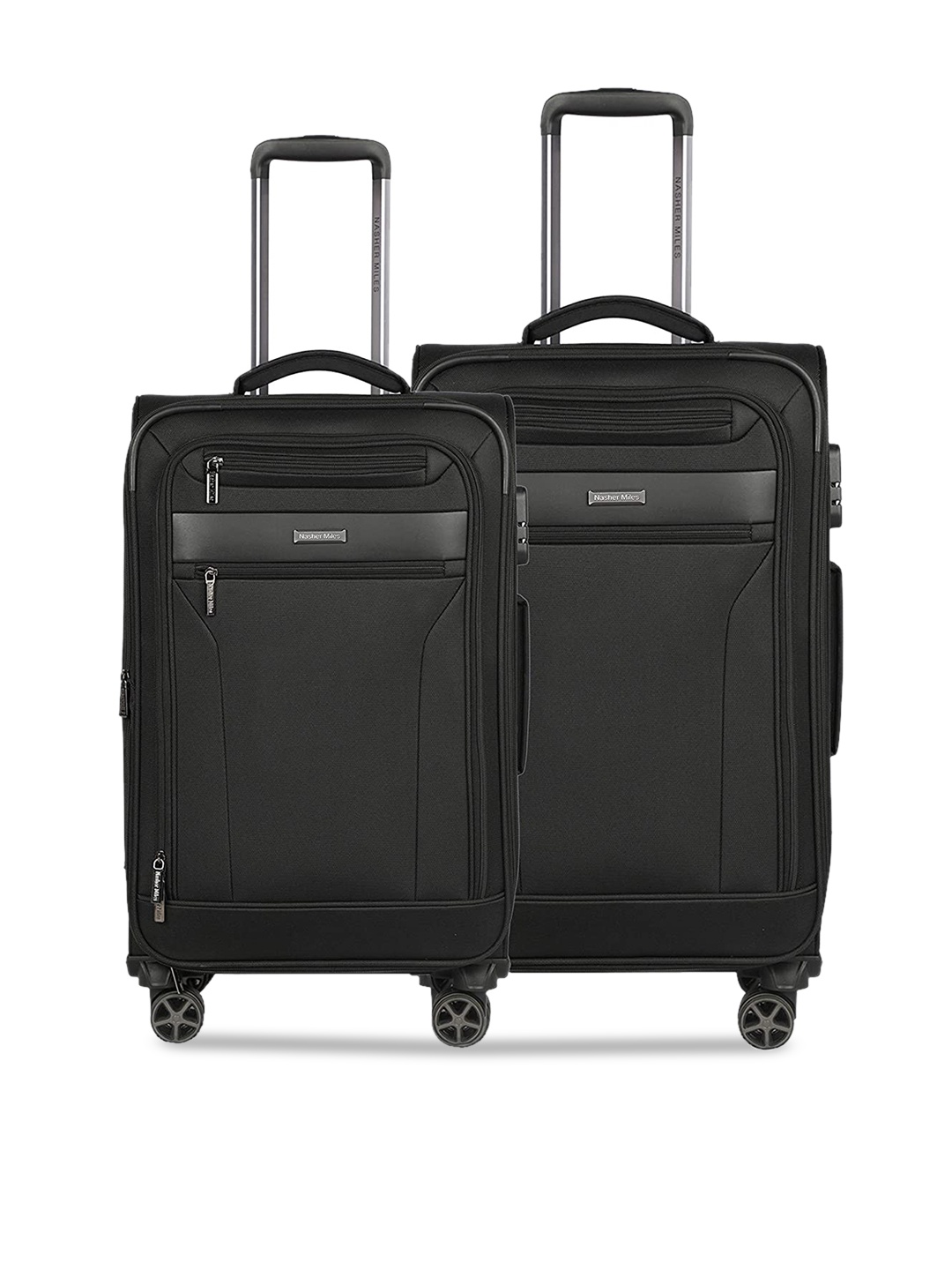 

Nasher Miles Set Of 2 Textured Hard-Sided Trolley Suitcase, Black
