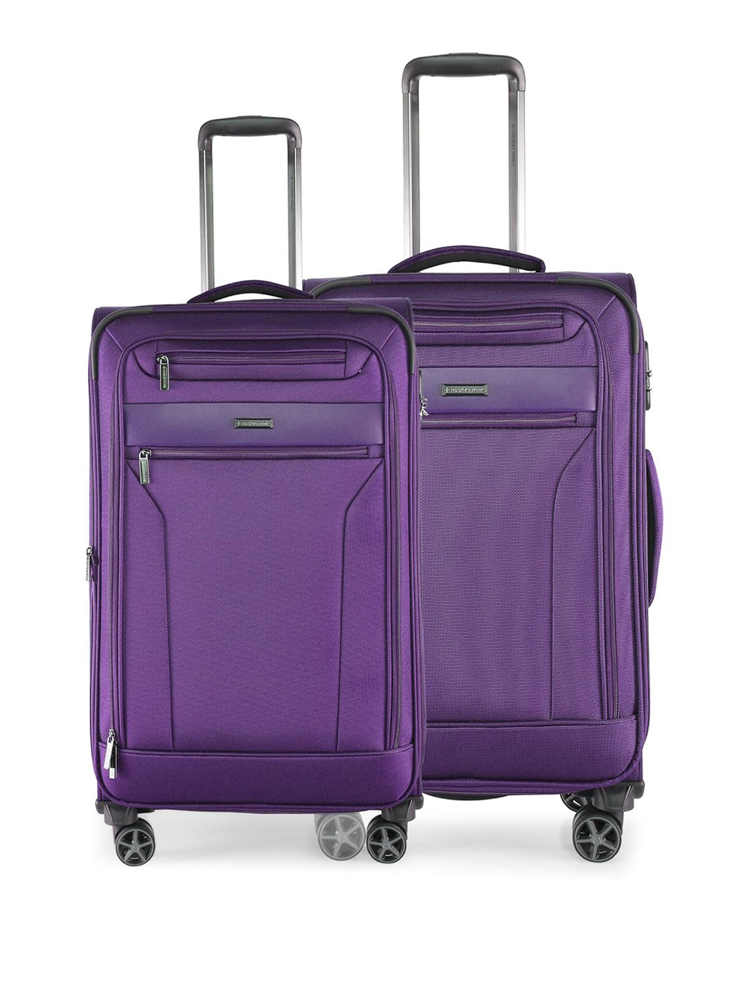 

Nasher Miles Set Of 2 Textured Soft-Sided Trolley Suitcase, Purple