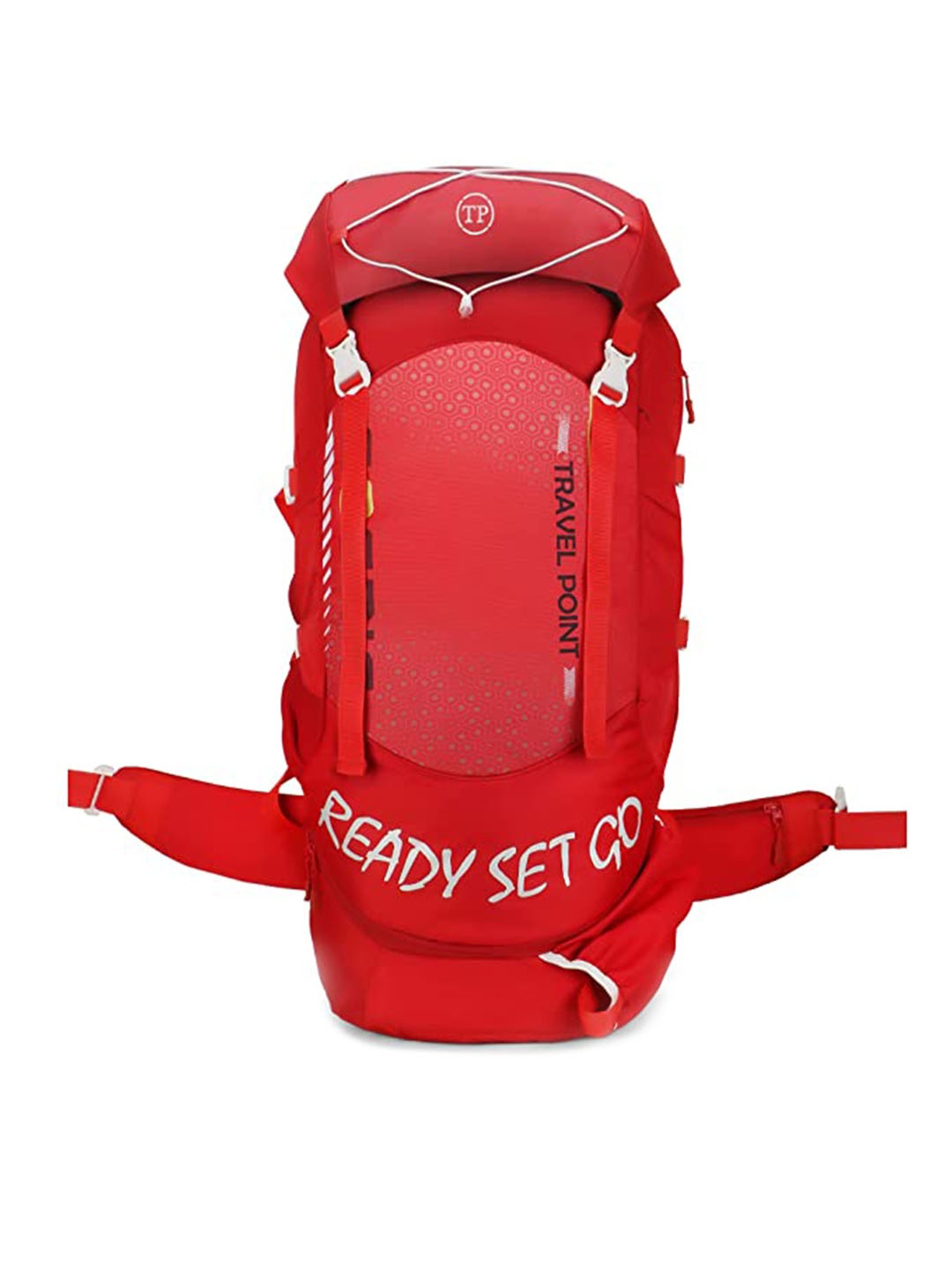 

TRAVEL POINT Printed Large Waterproof Rucksacks 60L, Red