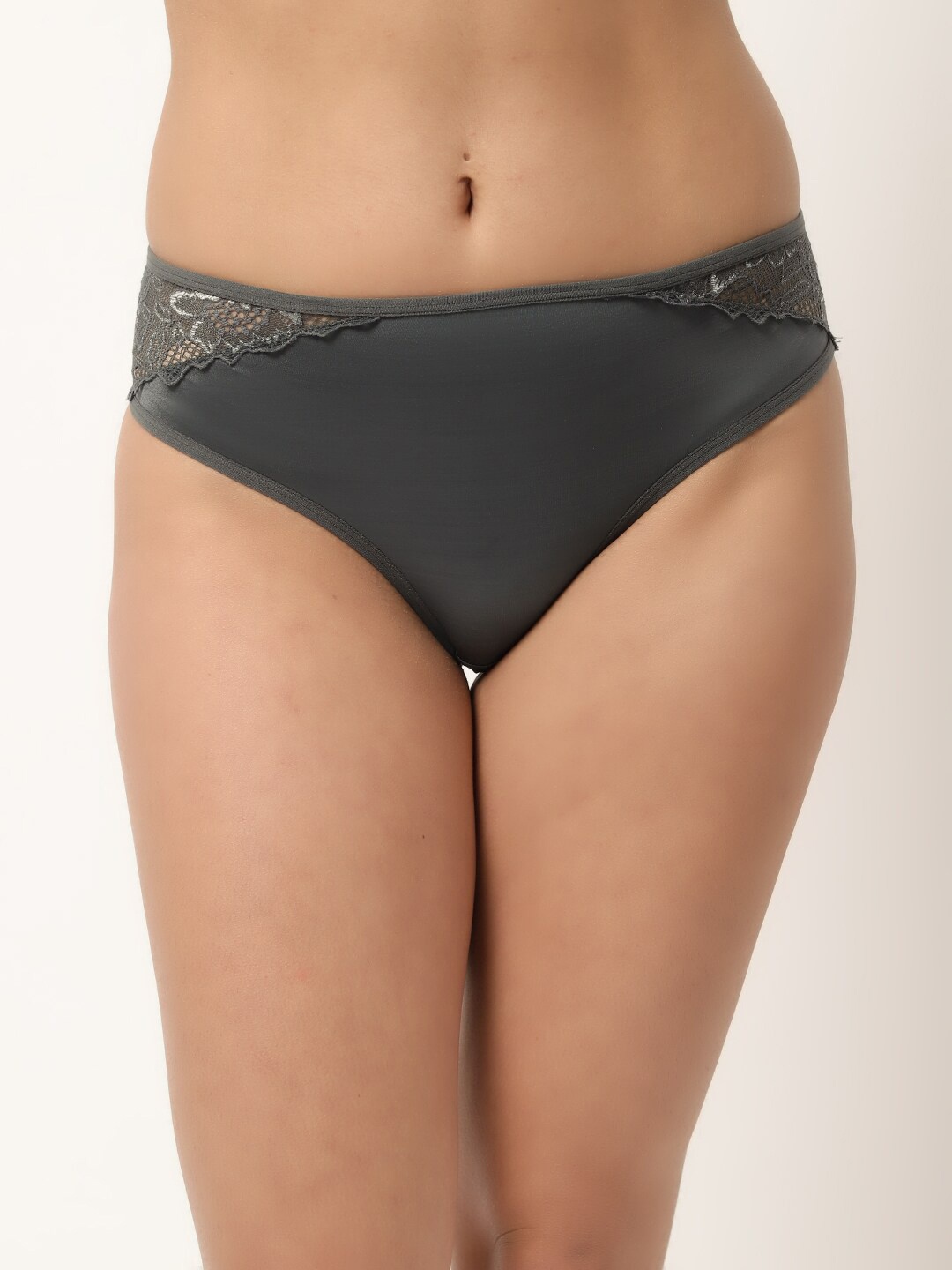 

EROTISSCH Women Laced Basic Briefs, Grey