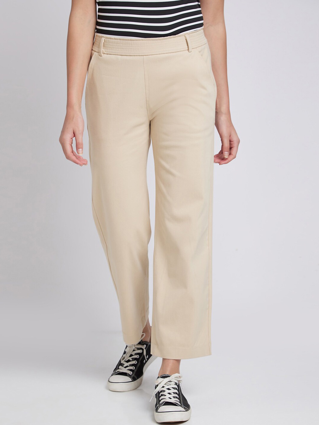 

SPYKAR Women Regular-Fit Track Pants, Beige