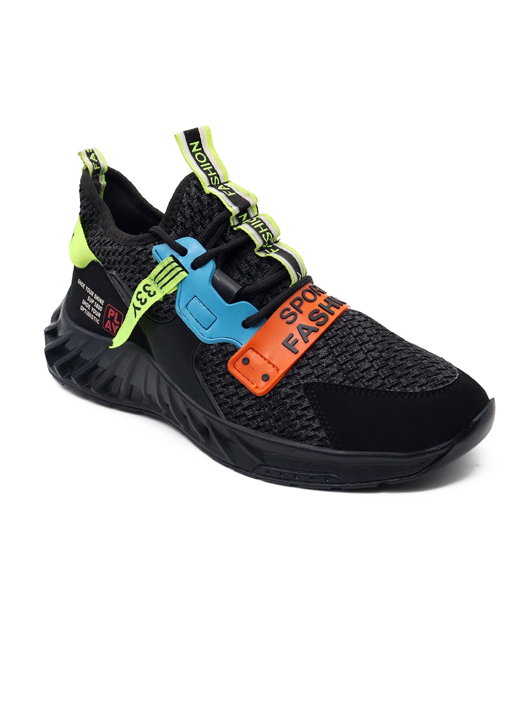 

FASHION FASTER Men Mesh Ortholite Impressions Running Sports Shoes, Black